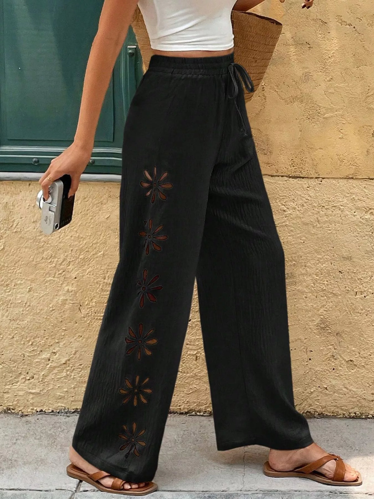 Cutout Wide Leg Pants