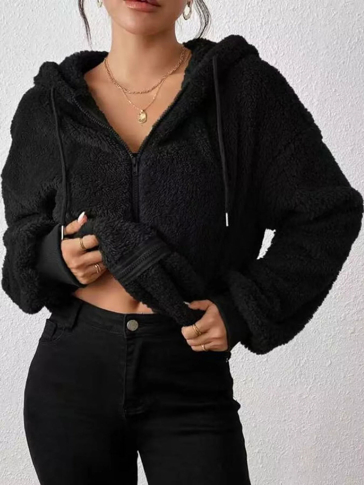 Fleece Zip-Up Hooded Jacket