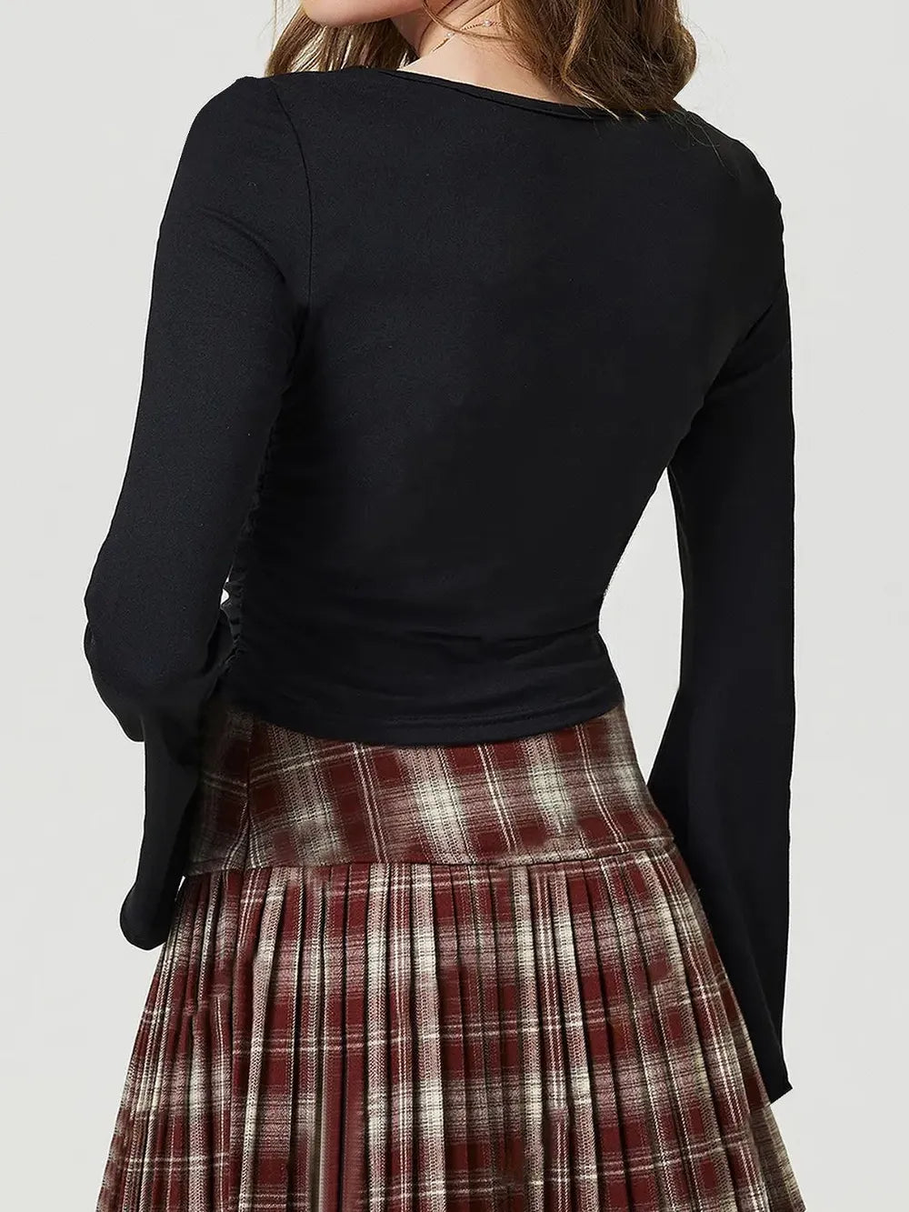 Square Neck Flare Sleeve Top