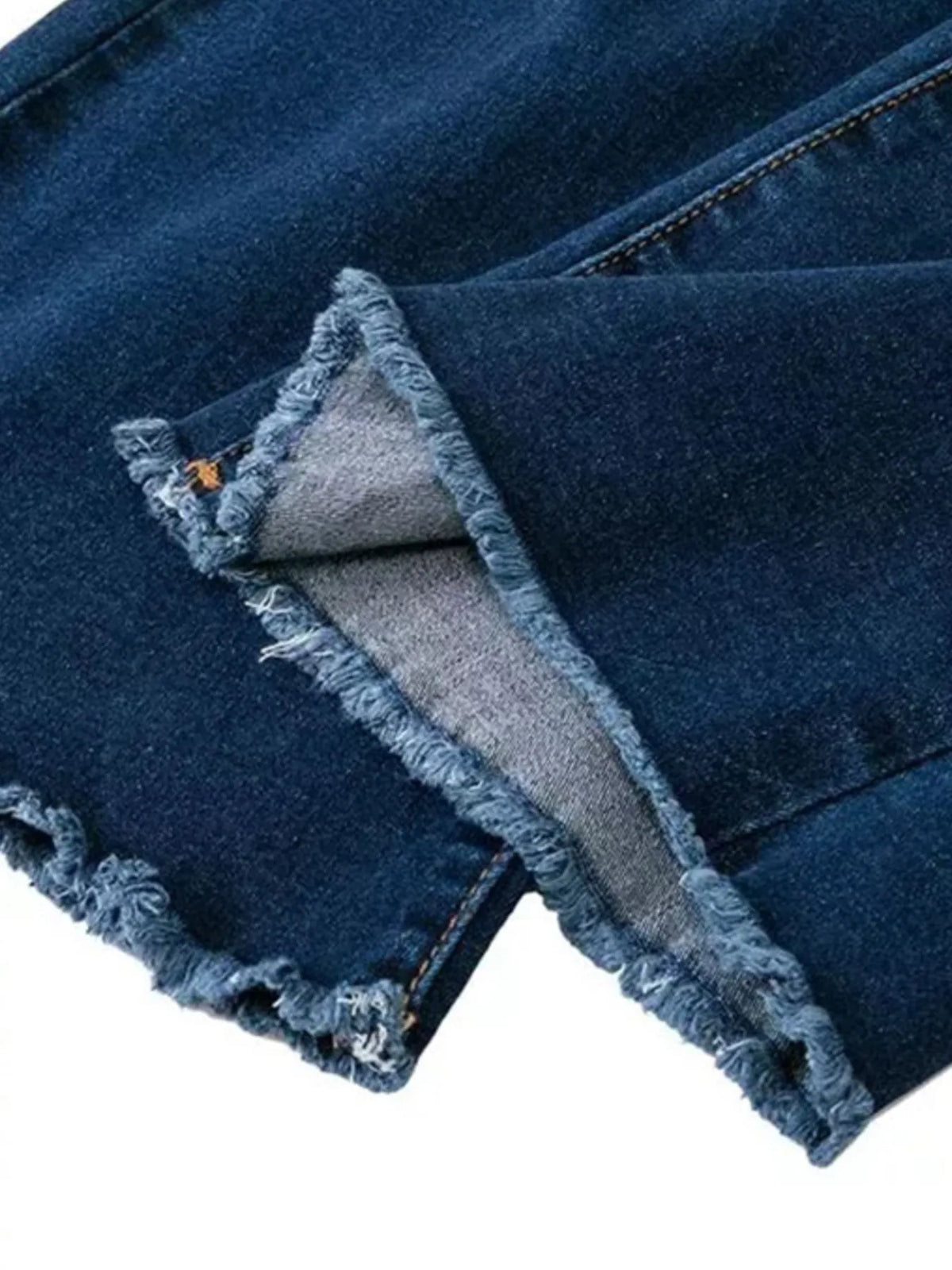 Distressed Raw Hem Flare Jeans
