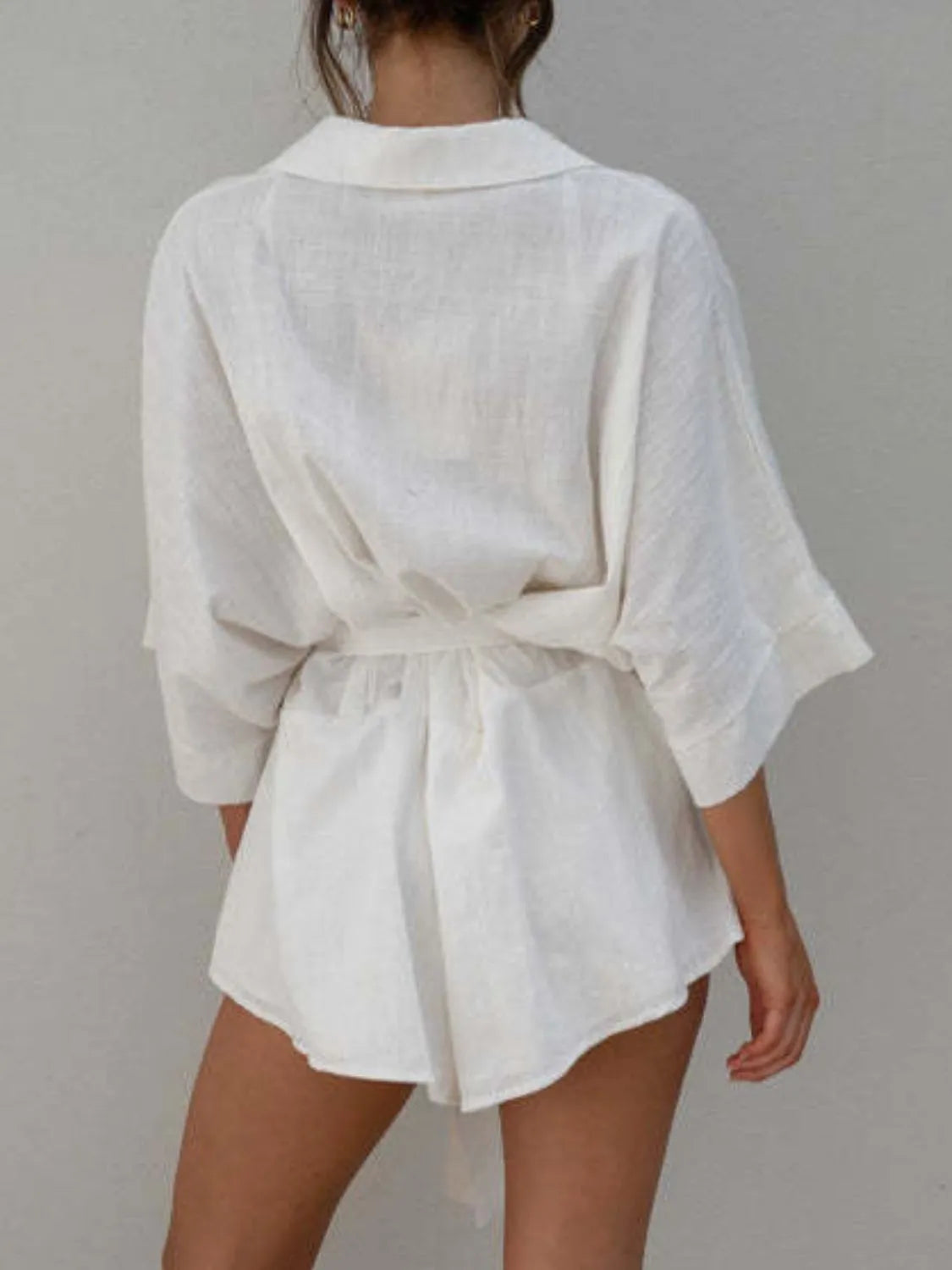 Collared Half Sleeve Romper