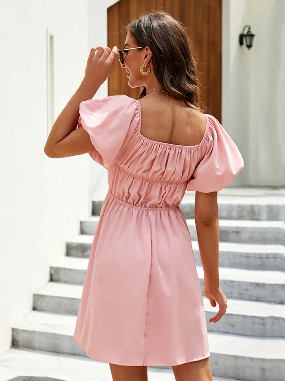 Off-Shoulder Puff Sleeve Mini Dress by ArtisticExpression