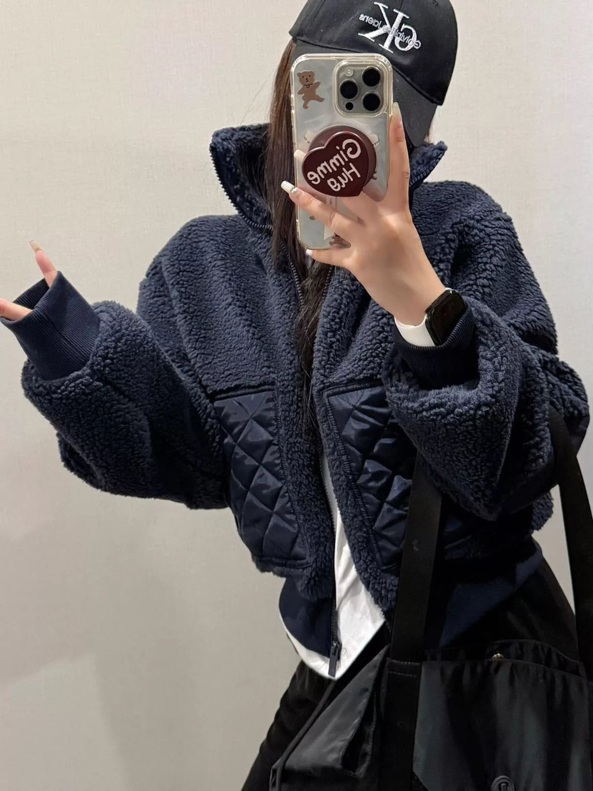 Sherpa Quilted Zip-Up Jacket