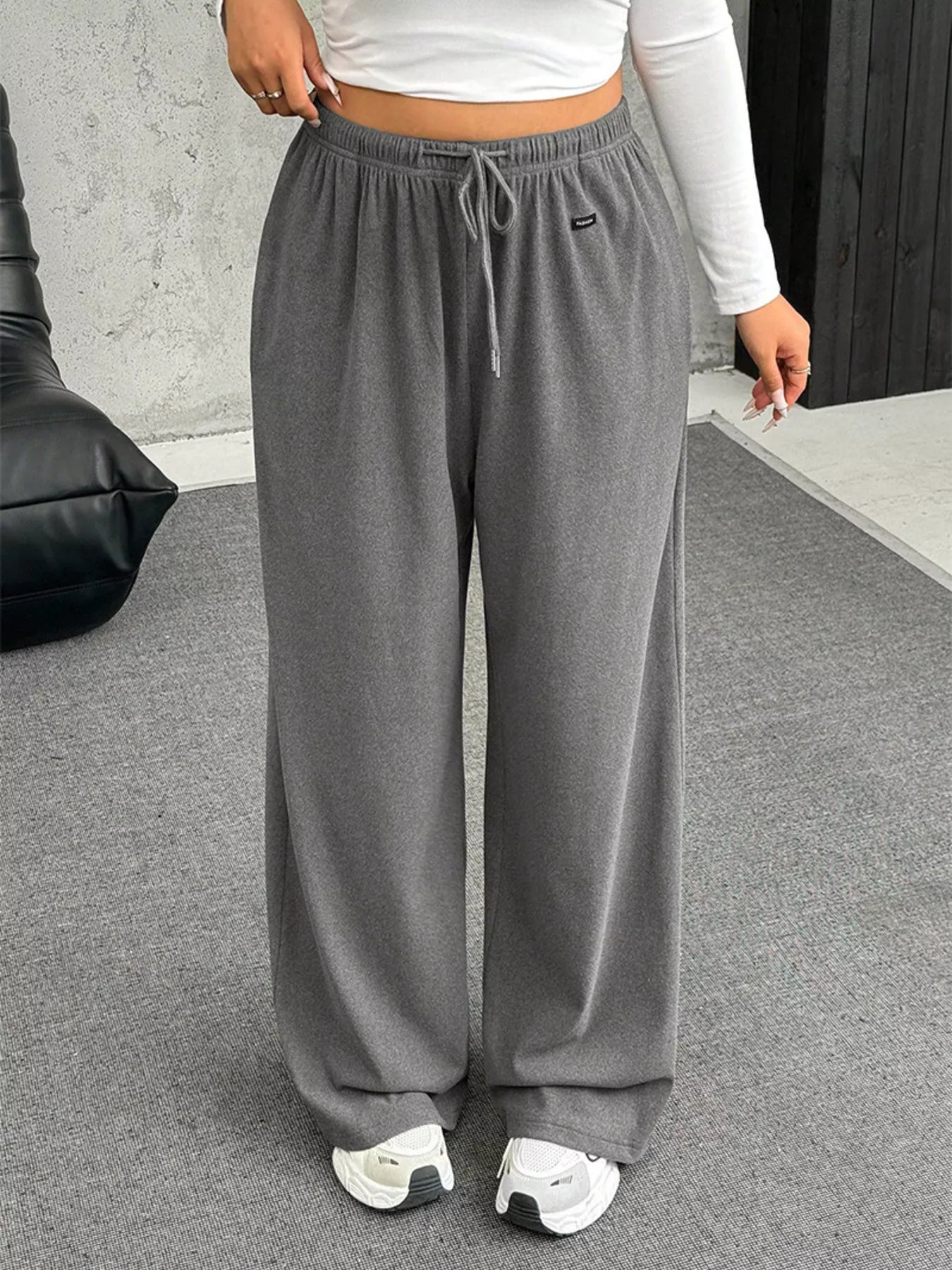 Drawstring Wide Leg Pants