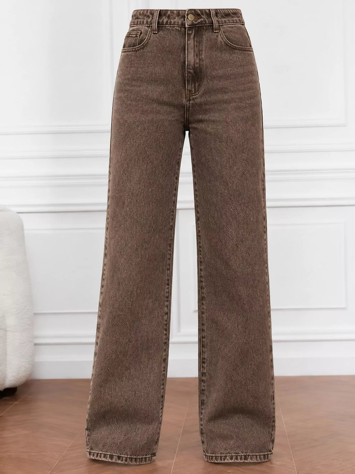 High-Waisted Vintage Wash Jeans