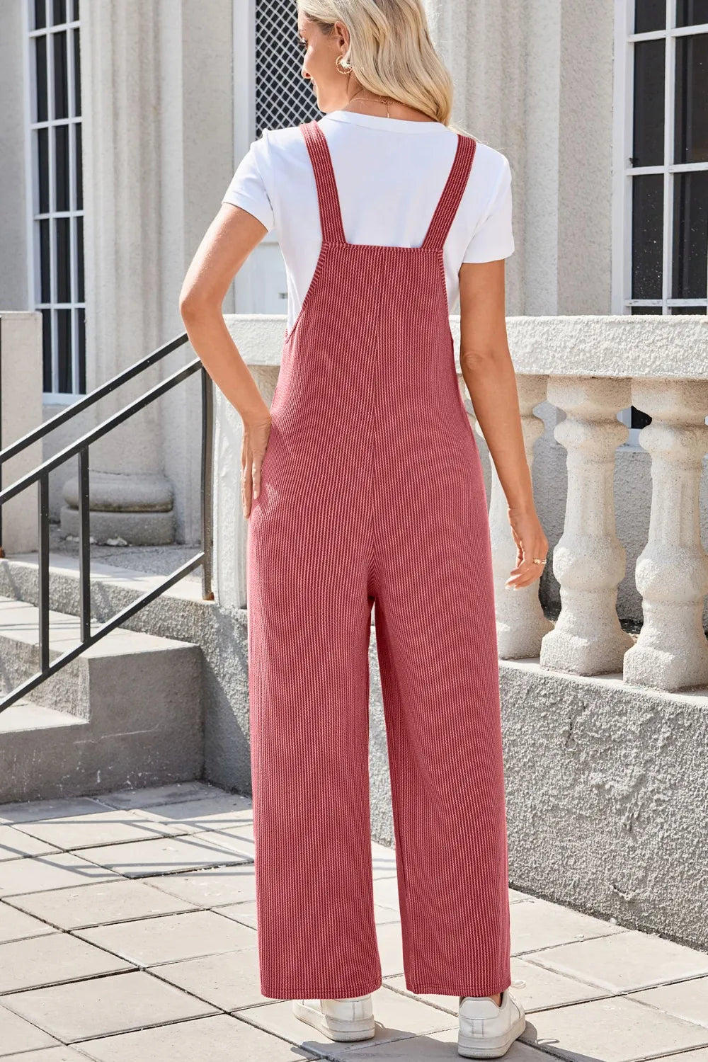 Square Neck Wide Strap Overalls