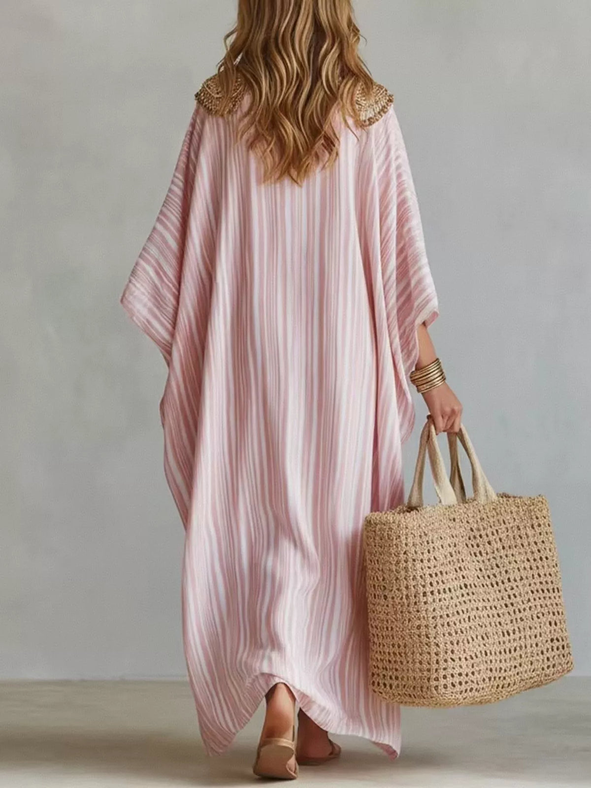 Oversized Striped Maxi Dress