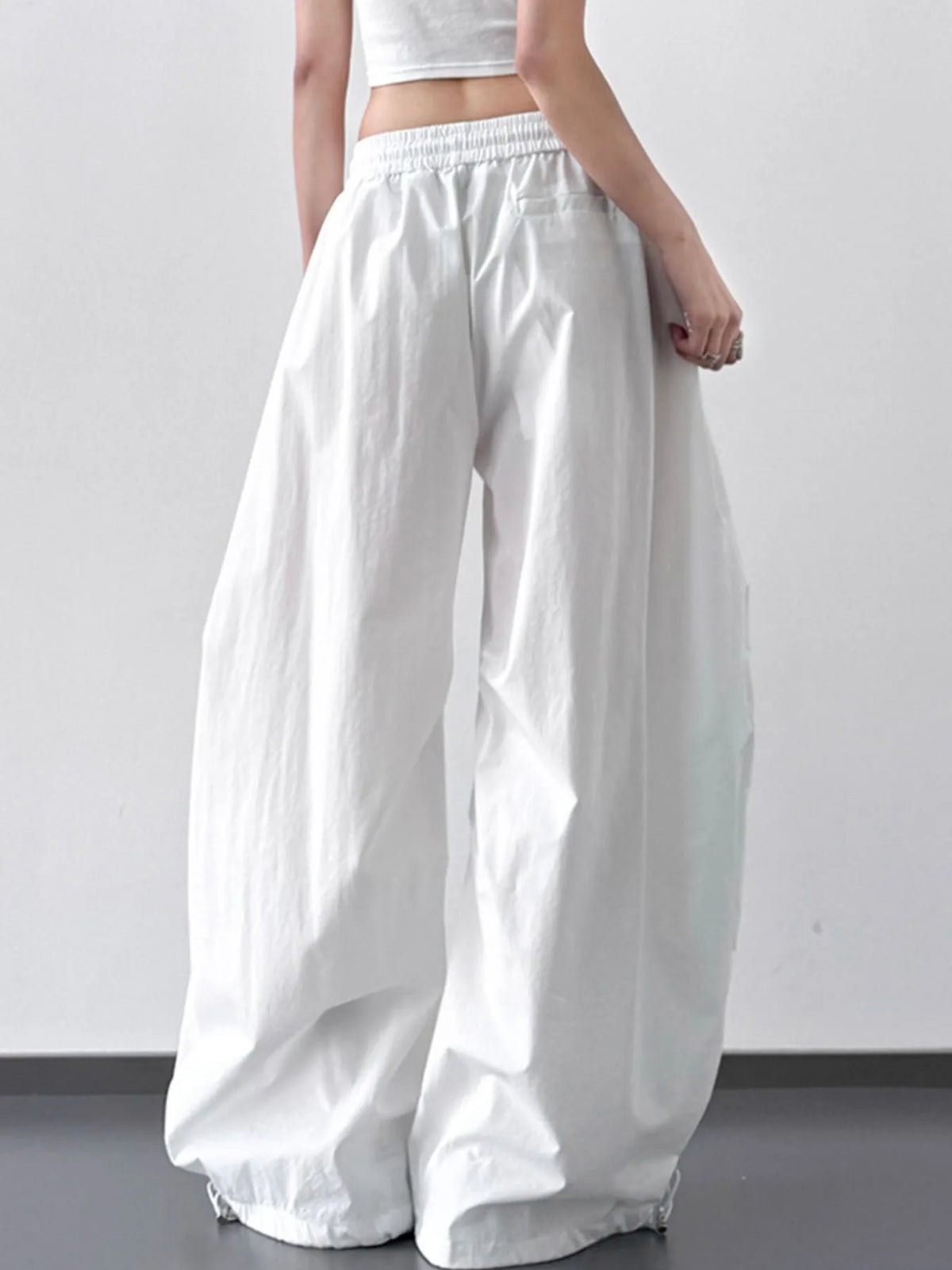 Oversized Drawstring Wide Leg Pants