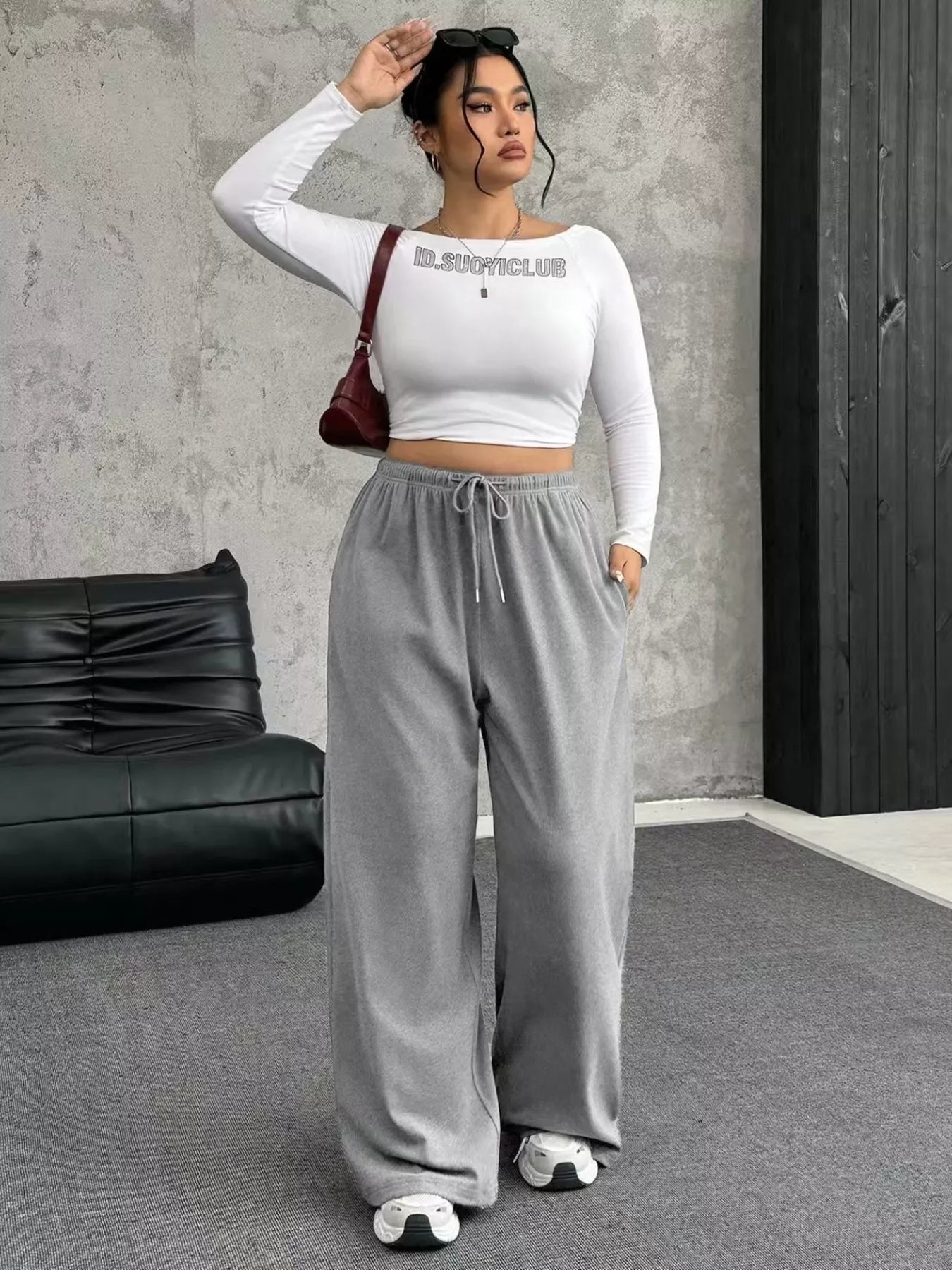 Drawstring Wide Leg Pants
