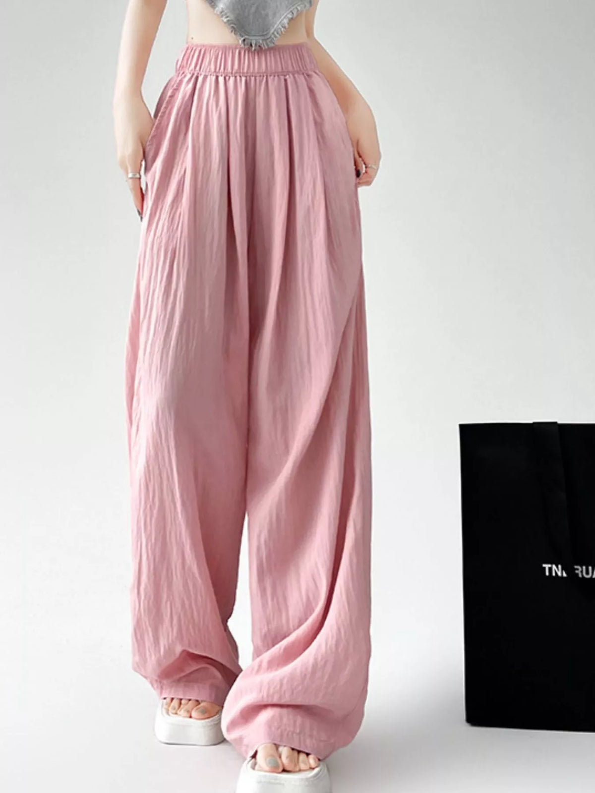 High-Waisted Loose Fit Wide-Leg Pants