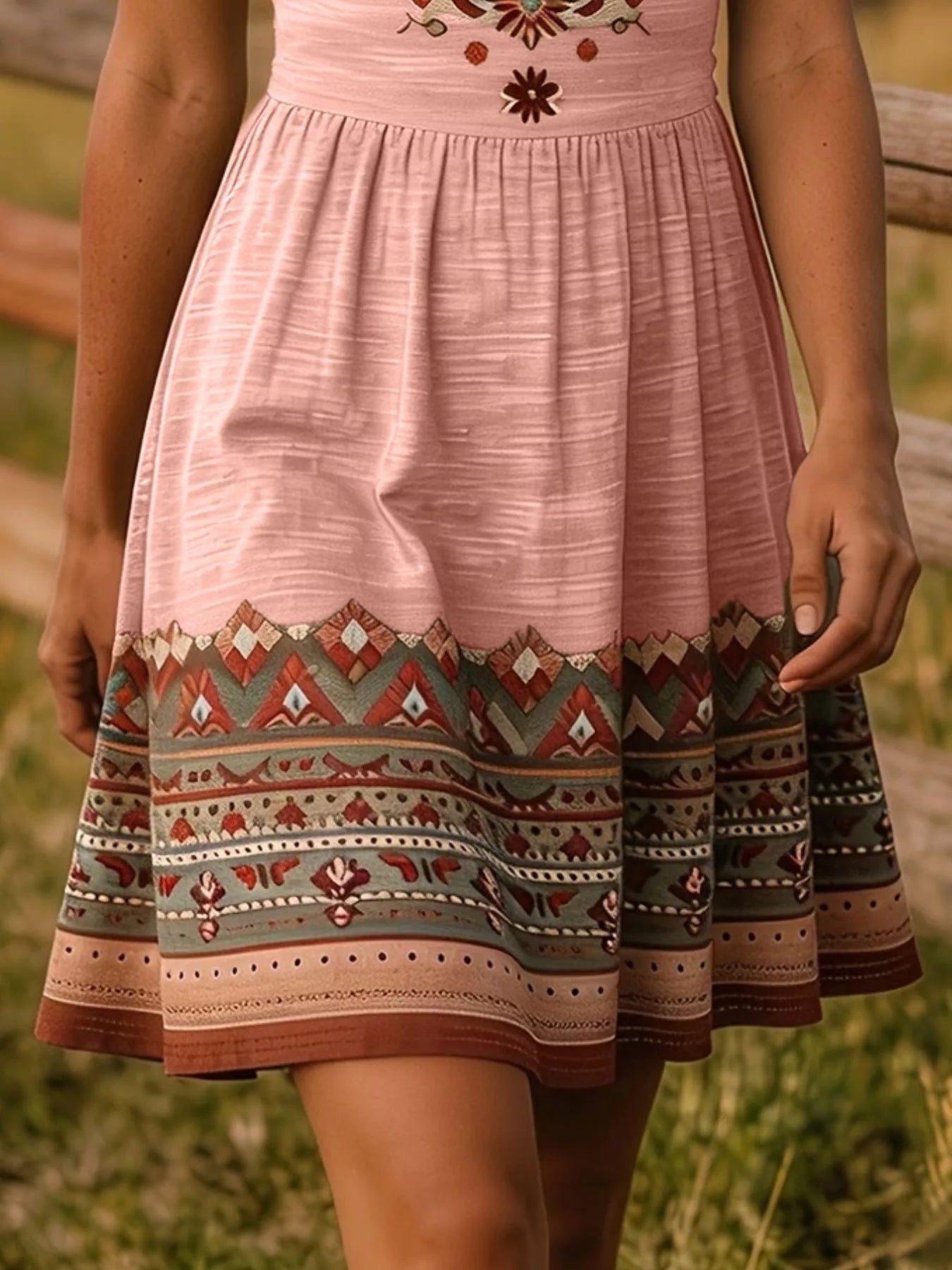 Tribal Print A-Line Summer Dress