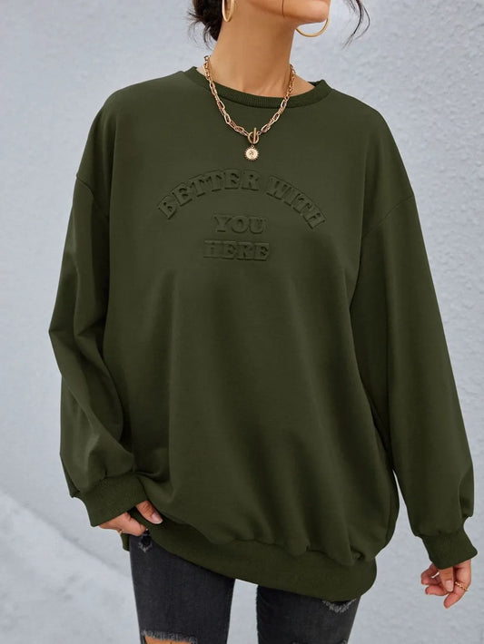 Stereoscopic Letter Sweatshirt in Black Forest