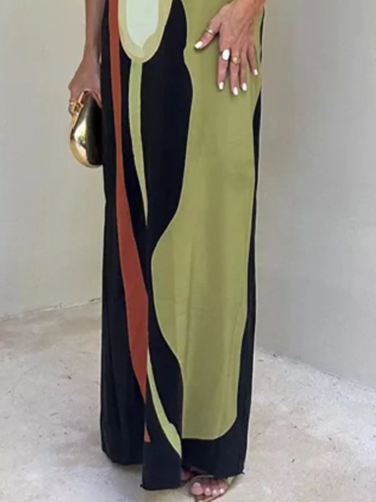Contrast Strapless Maxi Dress in Matcha Green