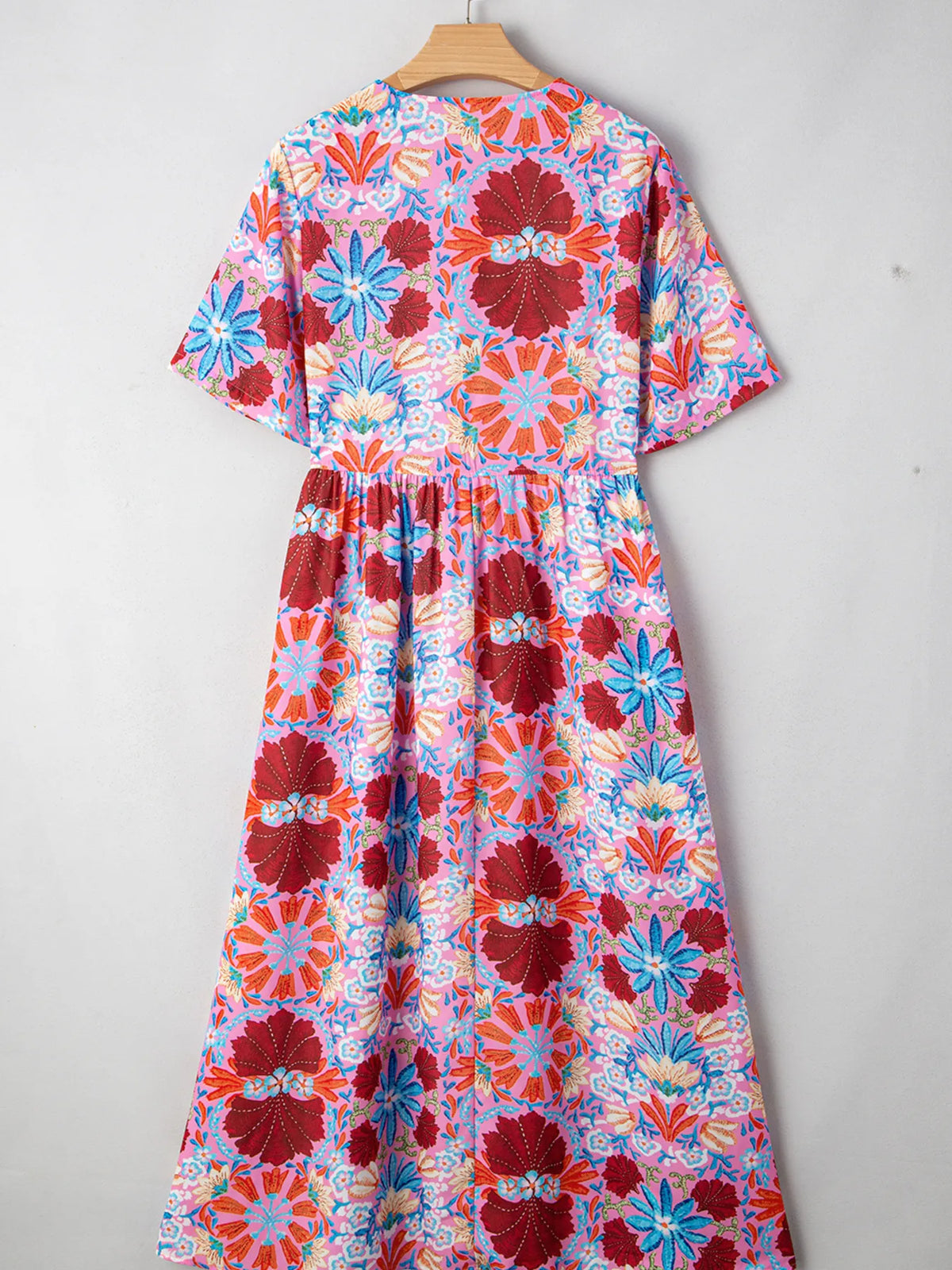 Floral Print Tie-Front Midi Dress