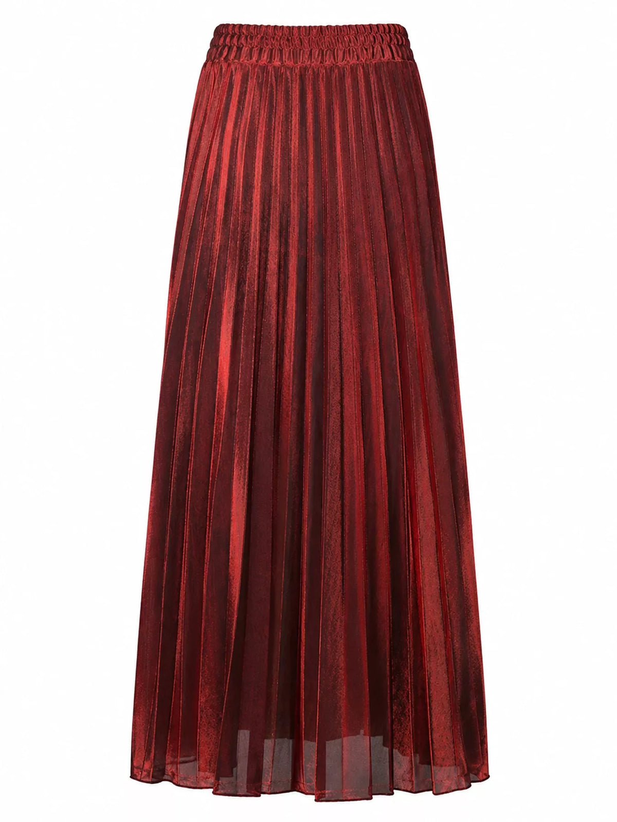 High-Waisted Pleated Maxi Skirt