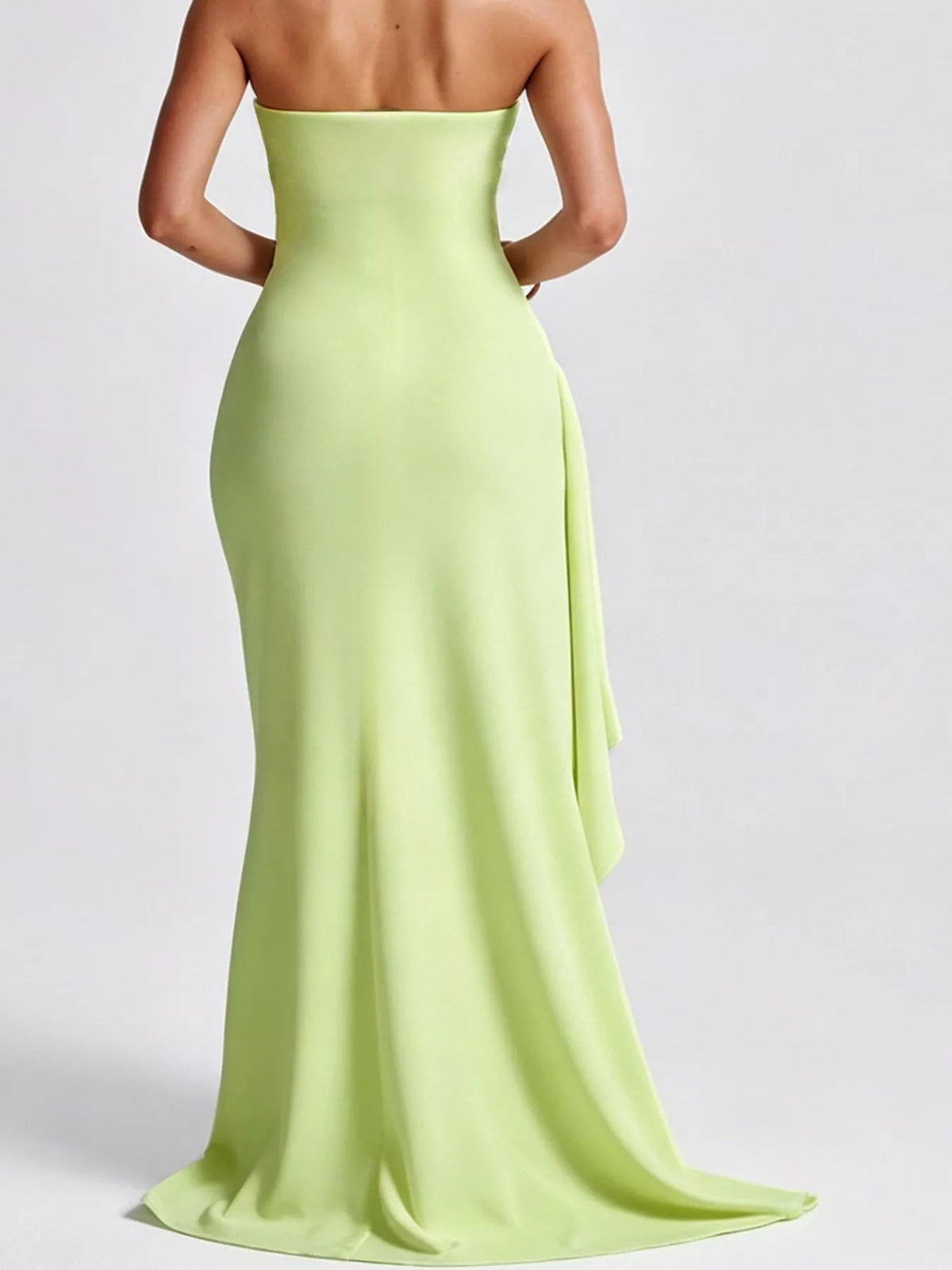 Strapless High-Slit Bodycon Maxi Dress