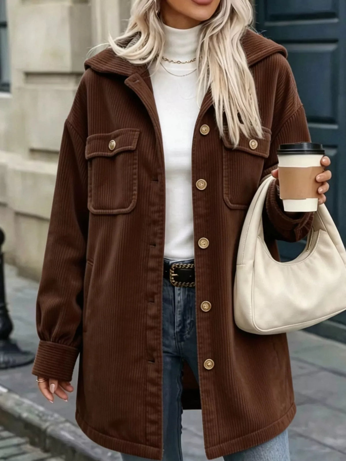 Corduroy Button-Down Jacket