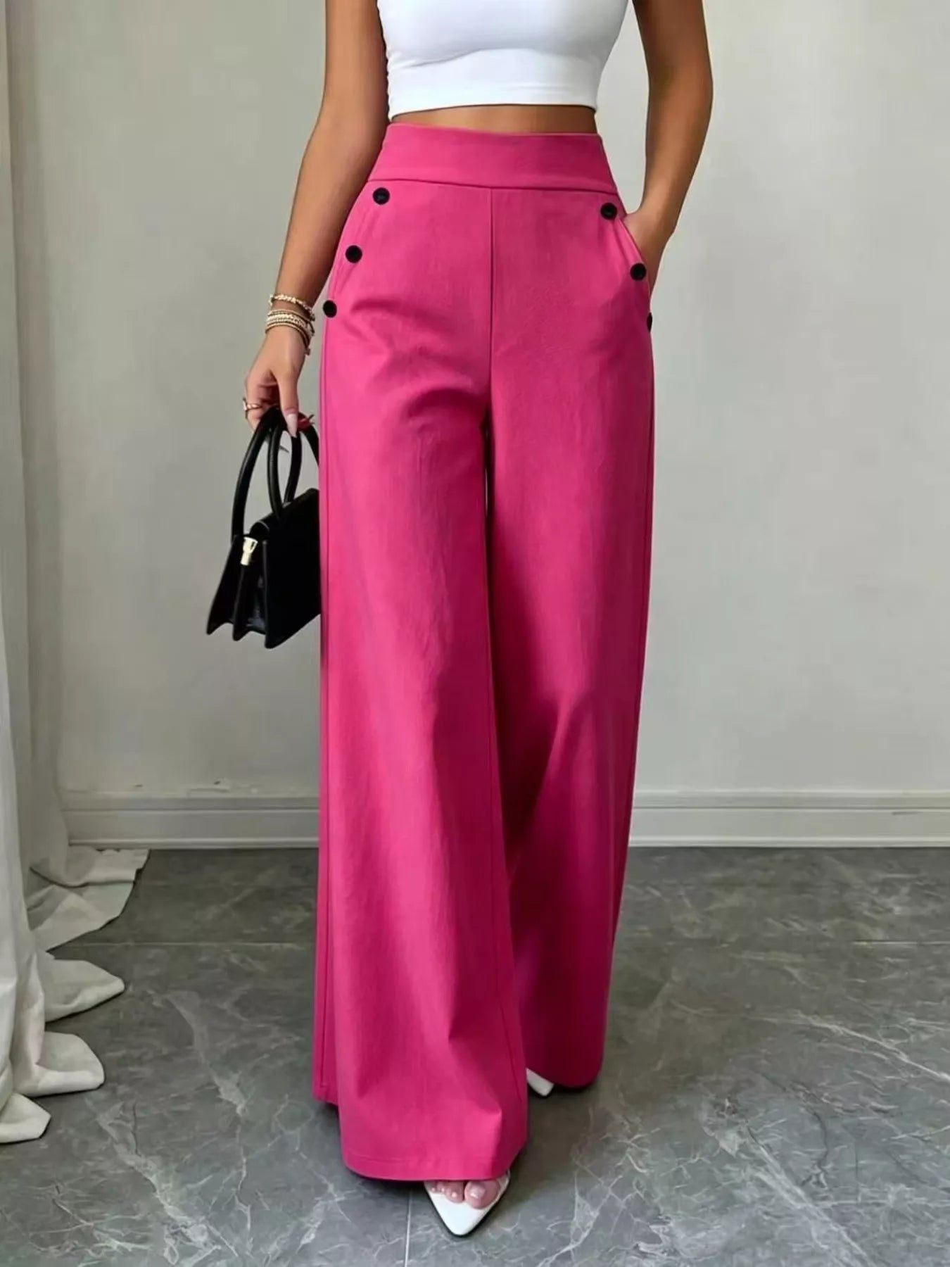 High-Waisted Wide-Leg Pants