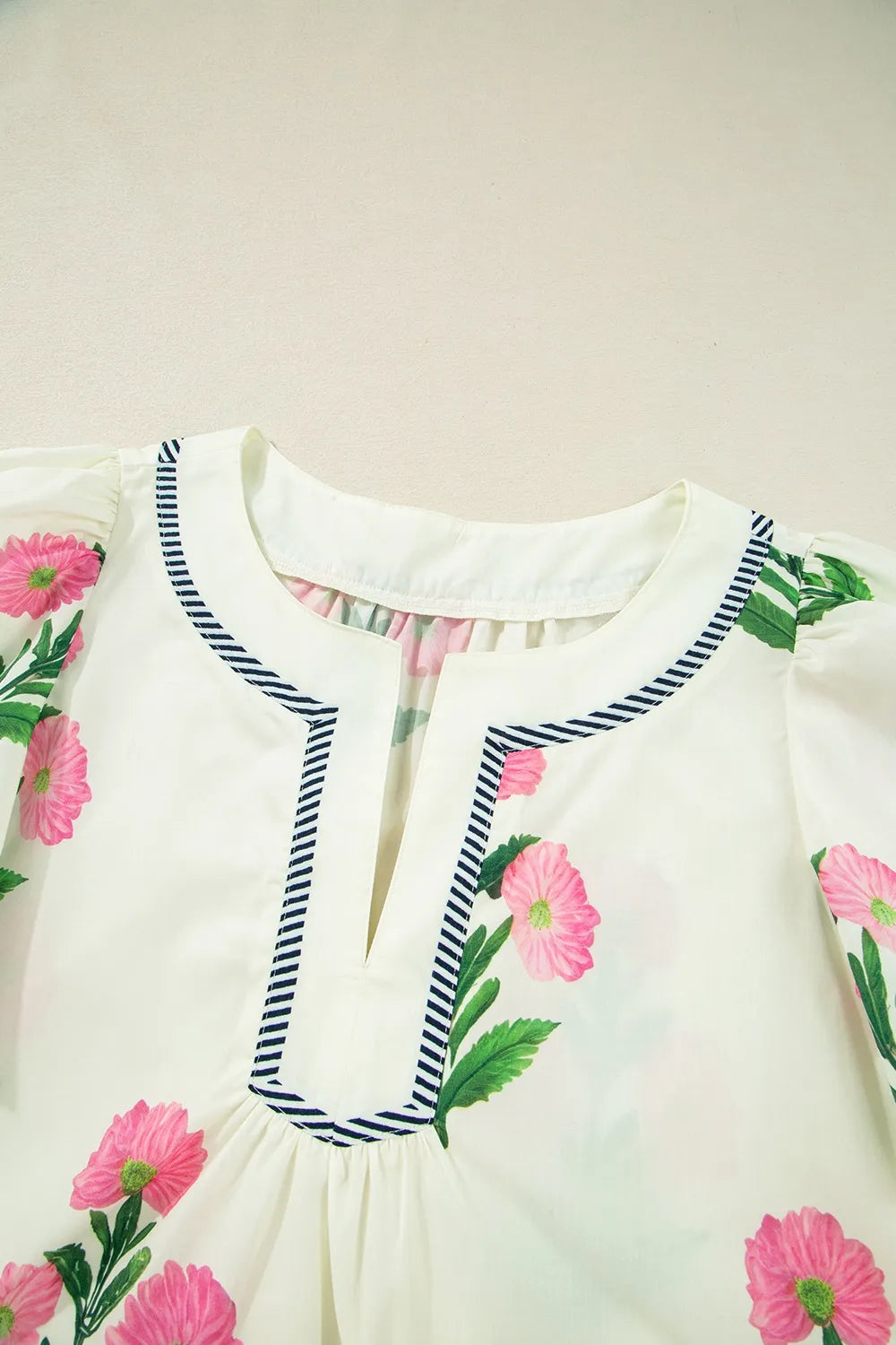Floral Flutter Sleeve Mini Dress in Cream