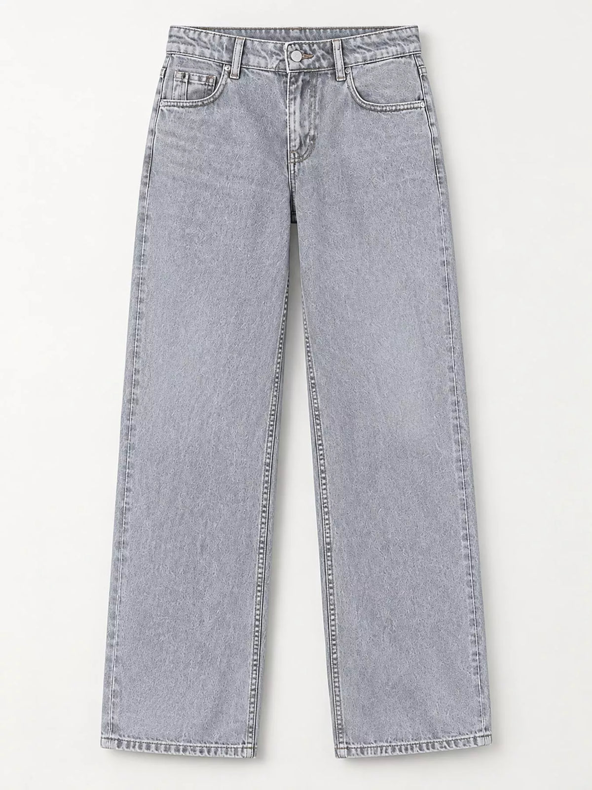 Wide-Leg Vintage Wash Jeans