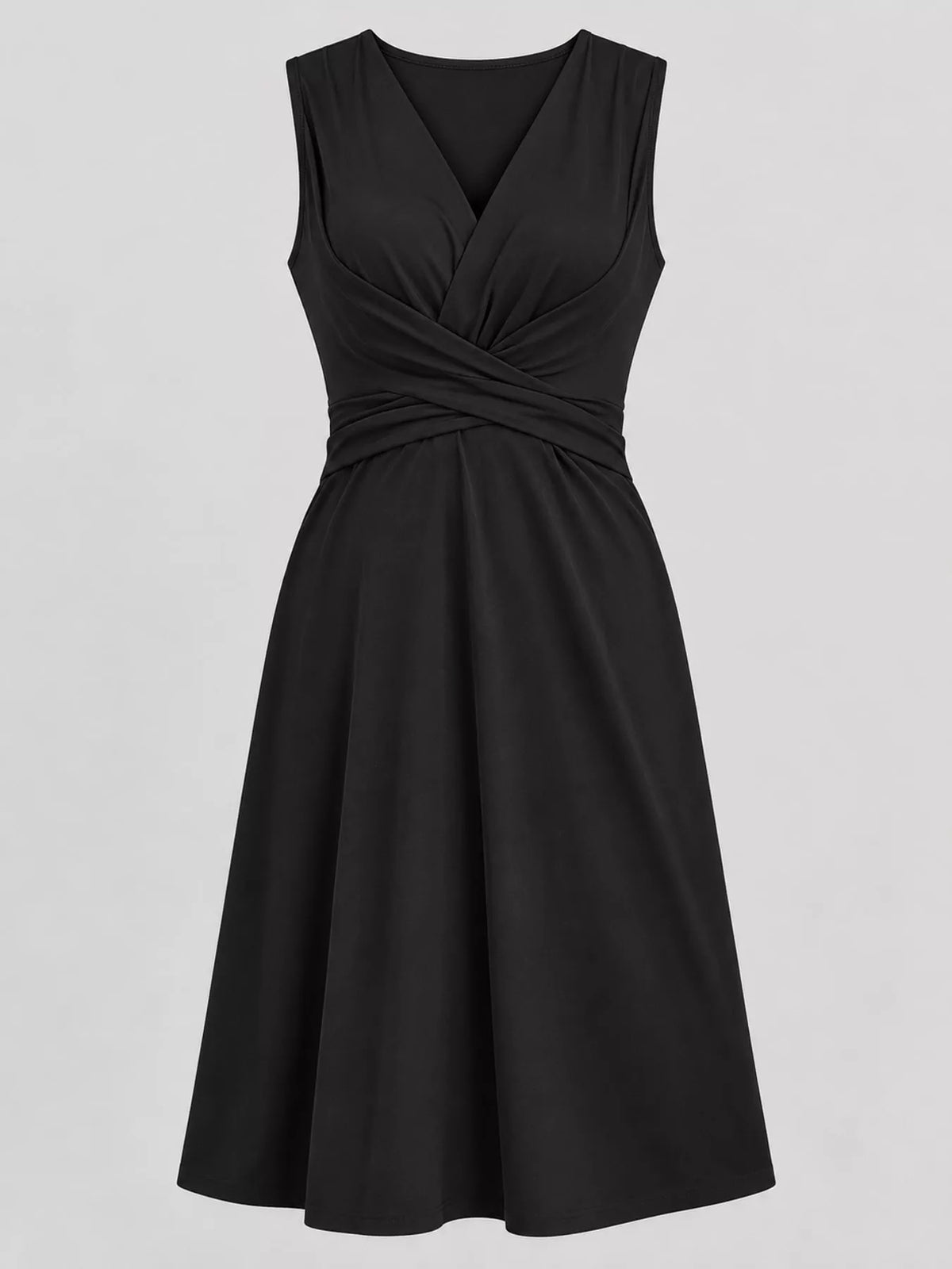 Crisscross Ruched Front Midi Dress