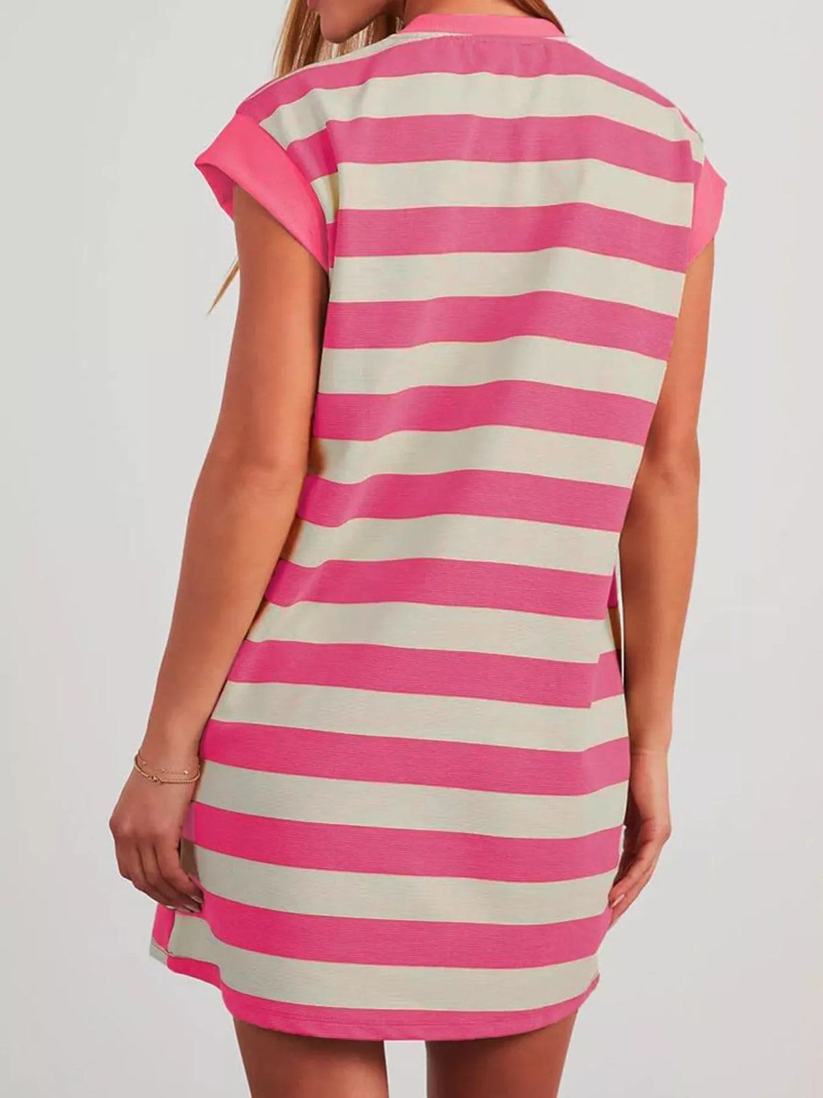 Striped Short Sleeve Mini Dress