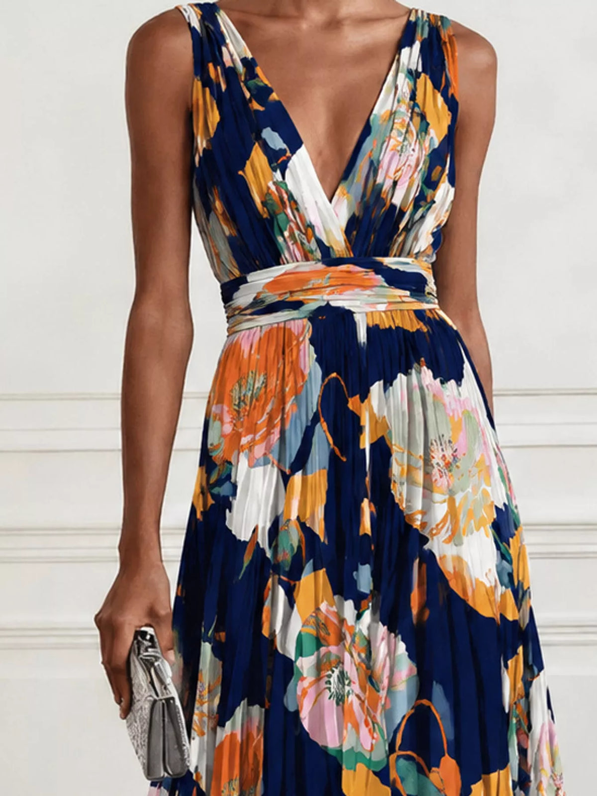Plus Size Sleeveless Floral Maxi Dress