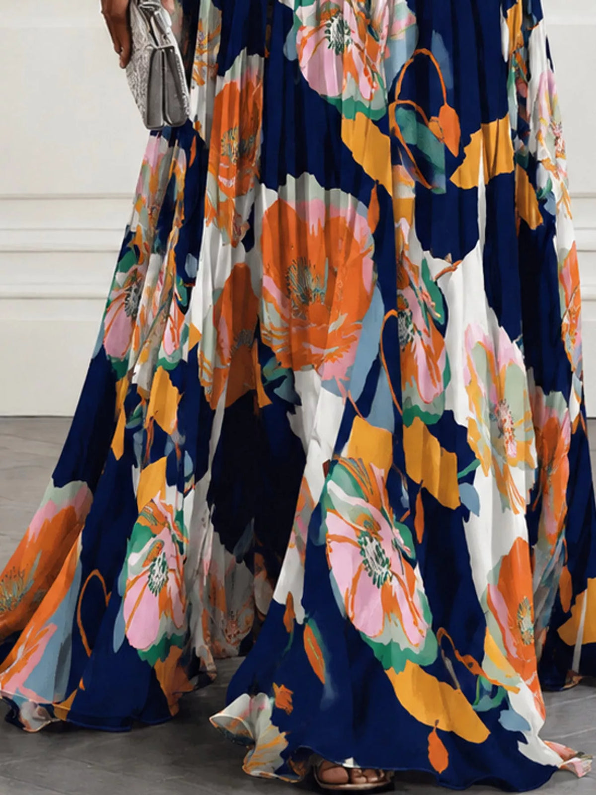 Plus Size Sleeveless Floral Maxi Dress