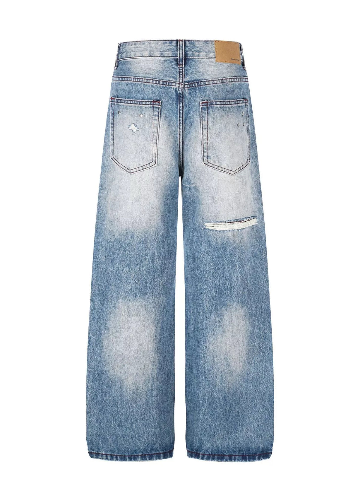 Distressed Wide-Leg Jeans in Blue by TrendMaster