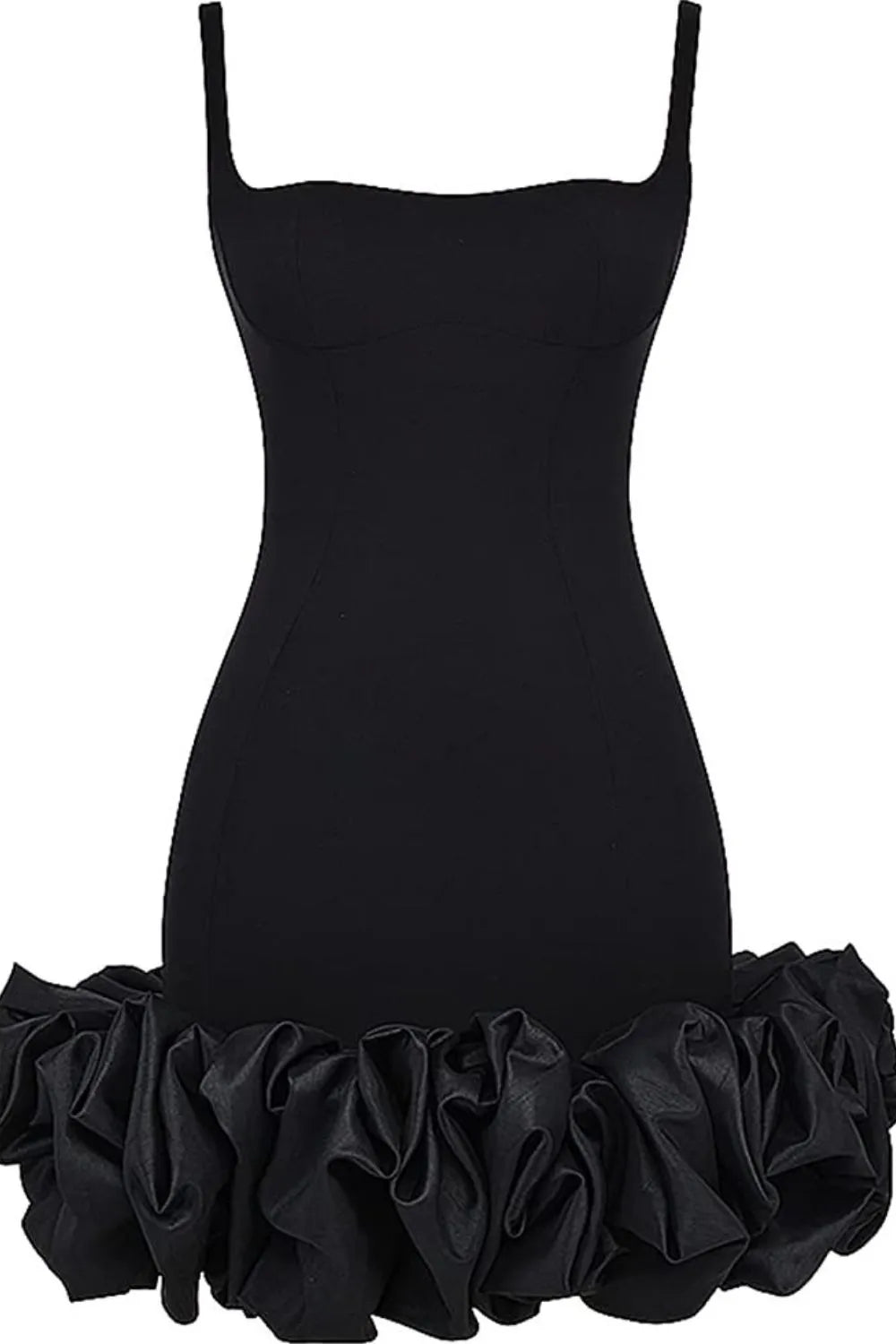 Ruched Square Neck Mini Dress