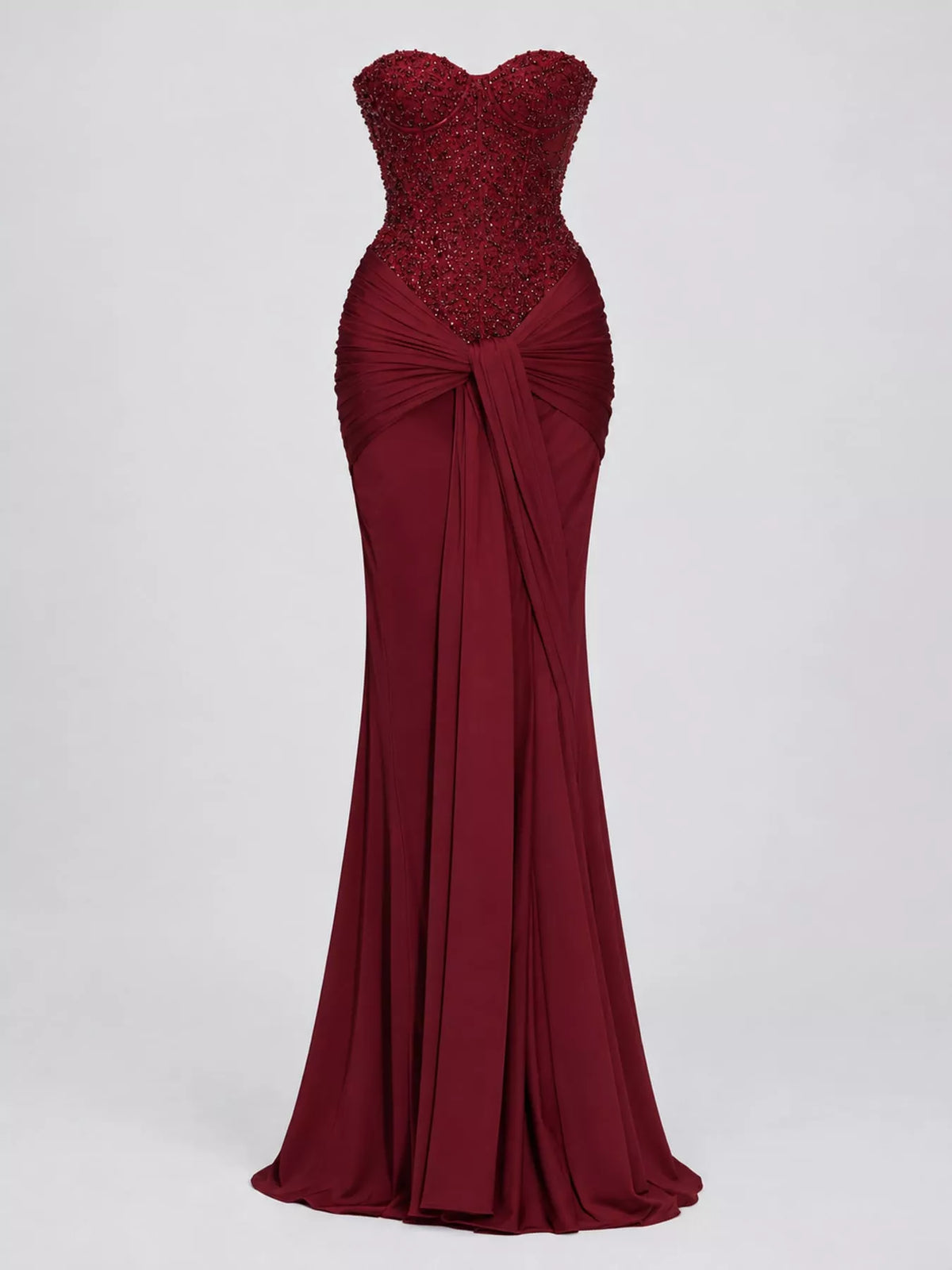 Strapless Sequin Corset Maxi Dress