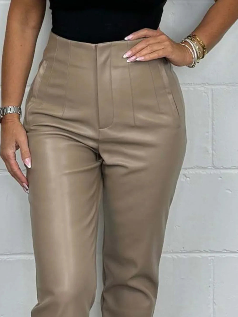 High Waist Straight Pants