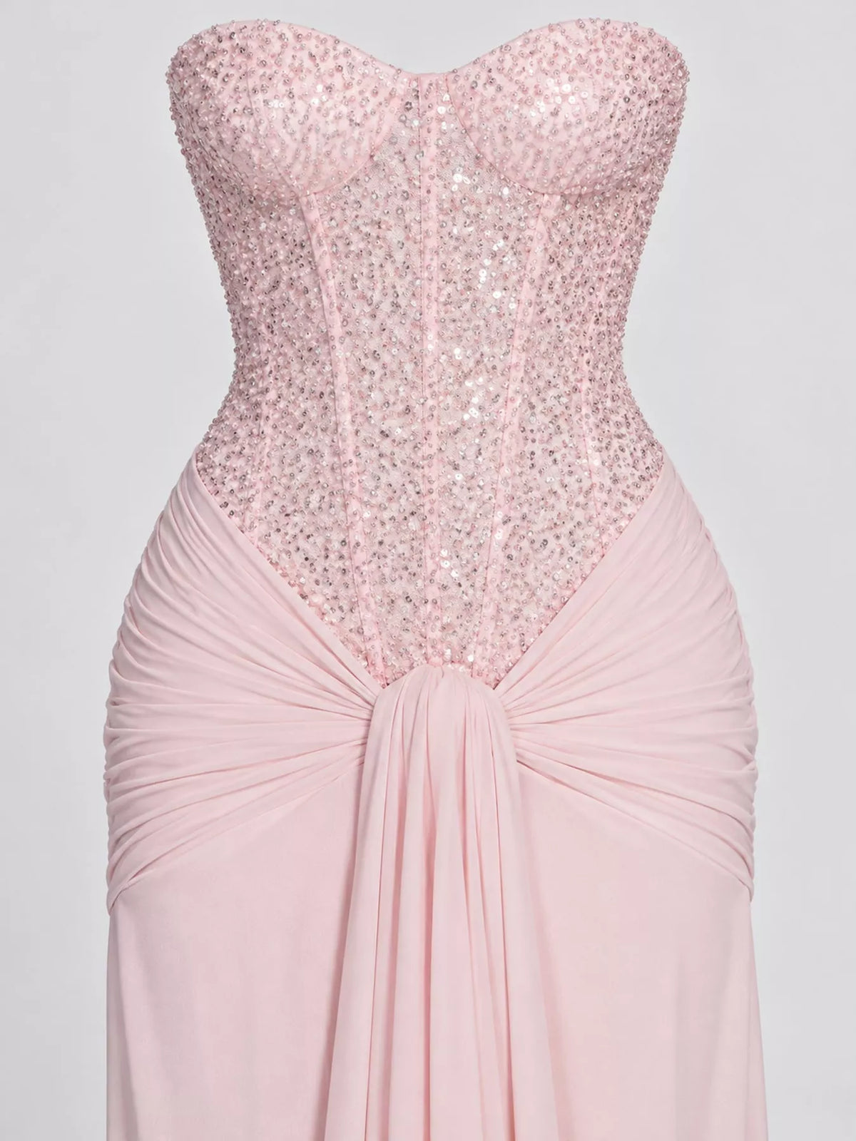 Strapless Sequin Corset Maxi Dress