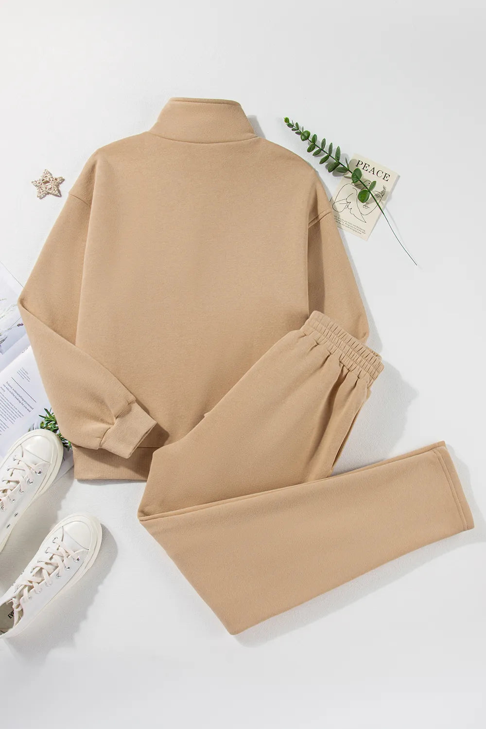 Half Snap Turtleneck Active Set in Dust Storm