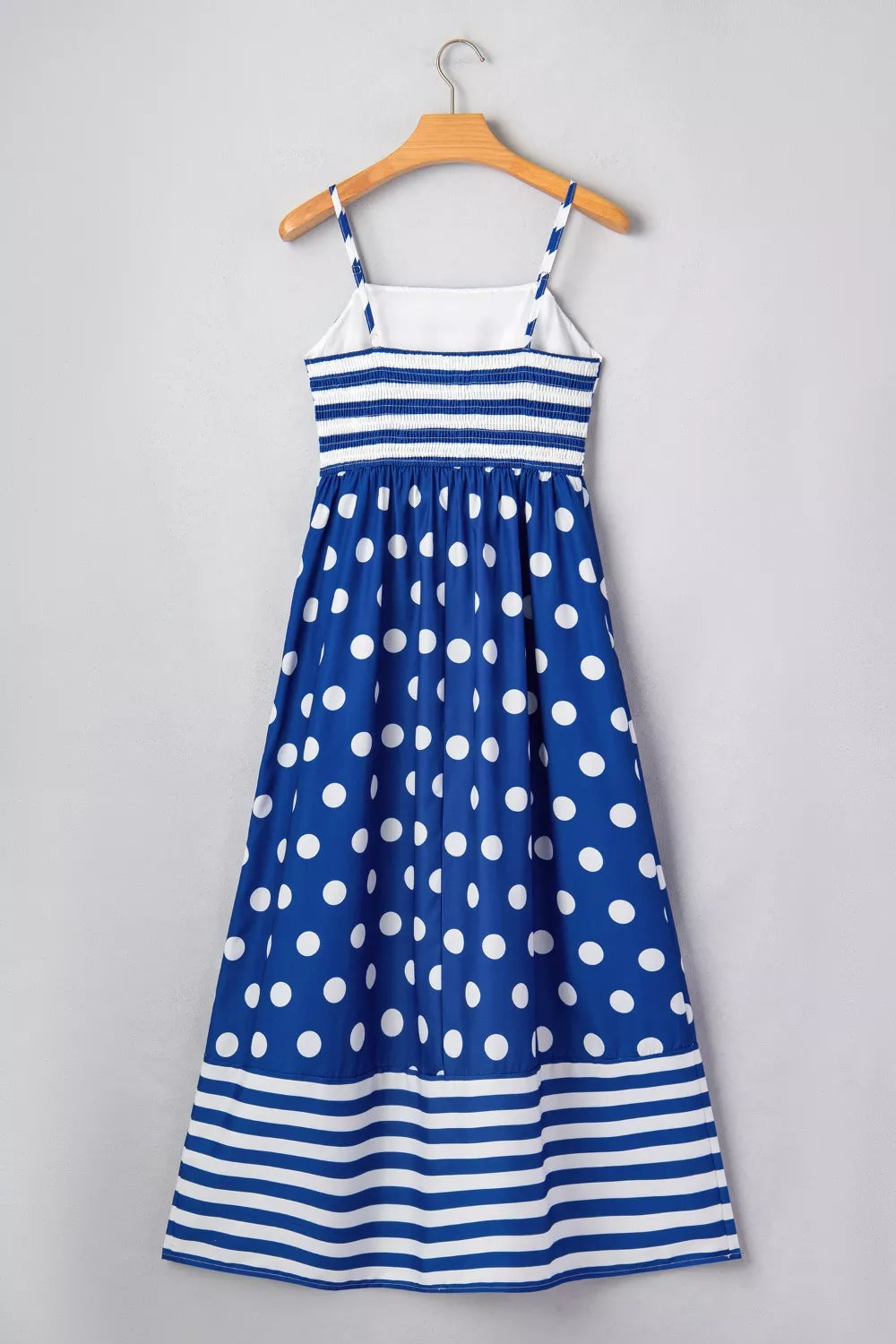 Patchwork Spaghetti Strap Maxi Dress in Navy