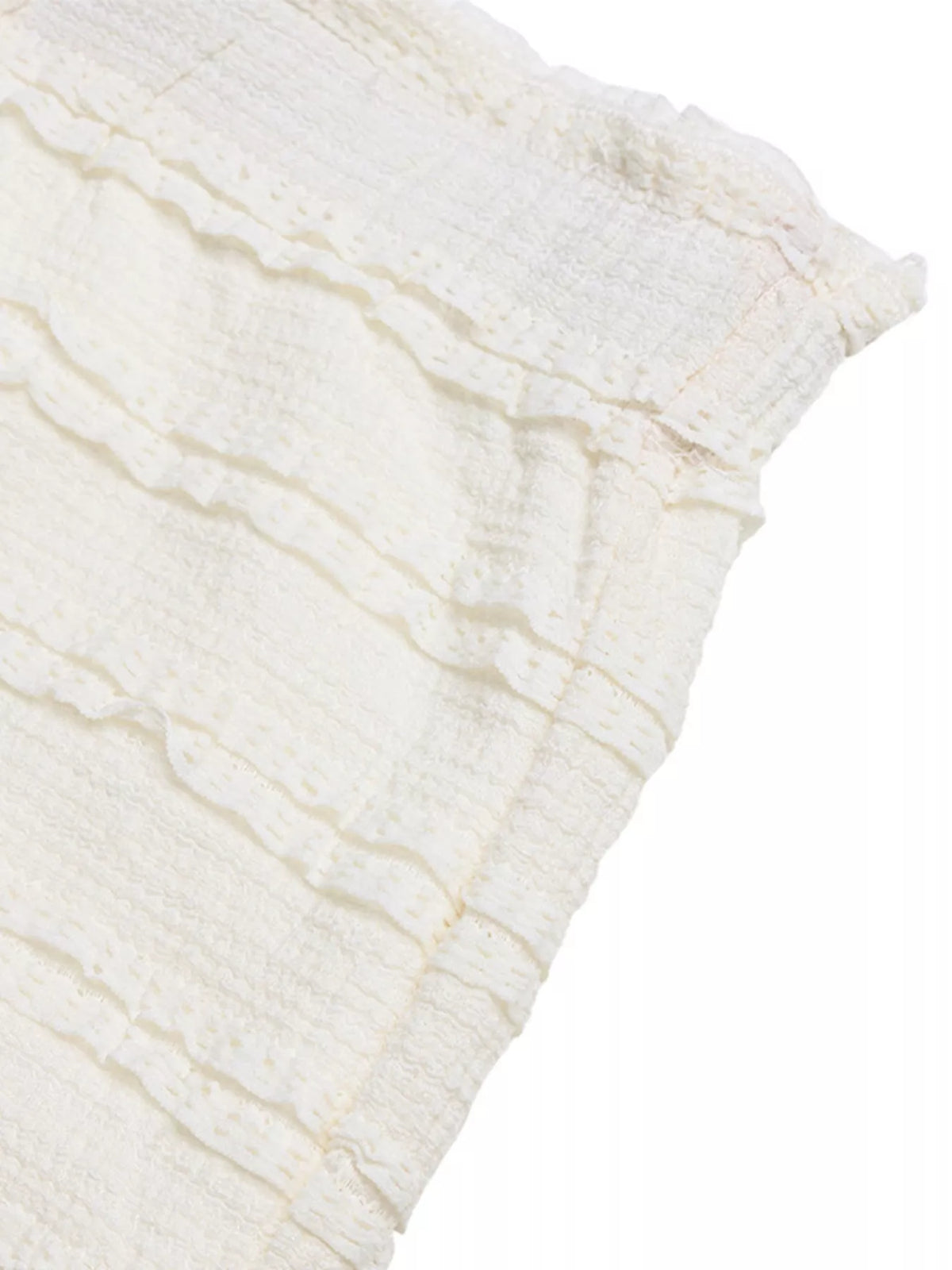 Textured A-Line Midi Skirt in Ivory