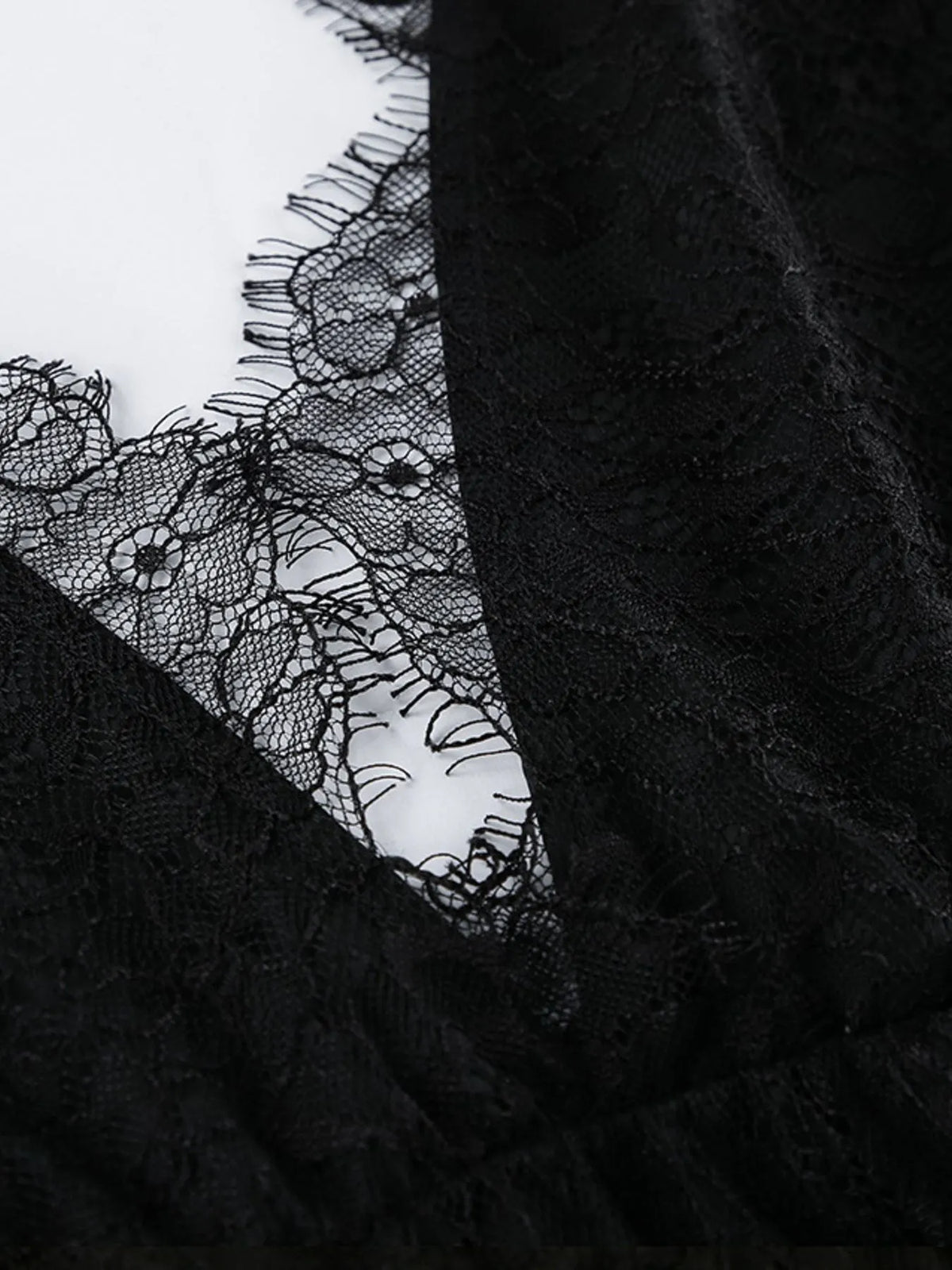Lace Deep V-Neck Backless Maxi Dress