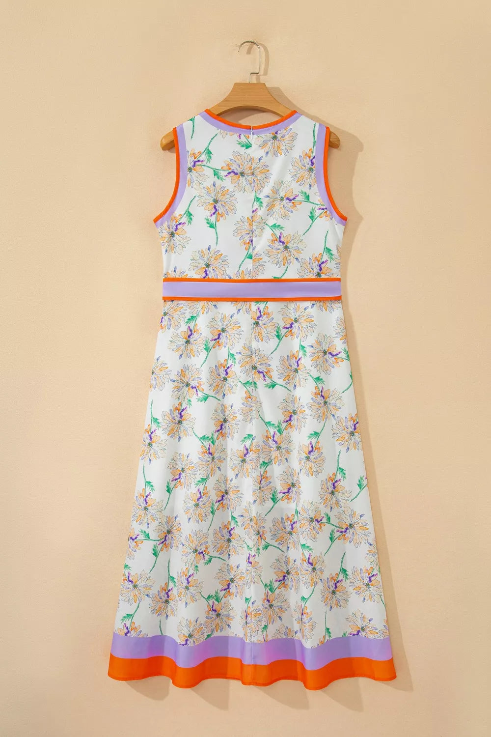 Belted Color Block Dress in Floral