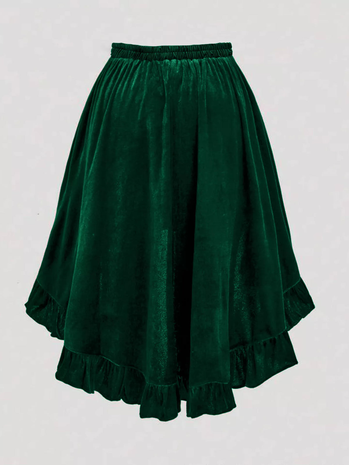 Ruffled Velvet Skirt