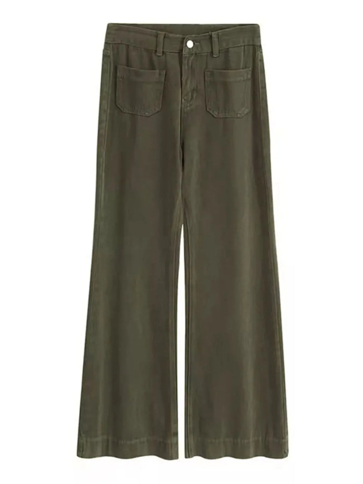 Plus-Size Wide Leg Pants with Pockets