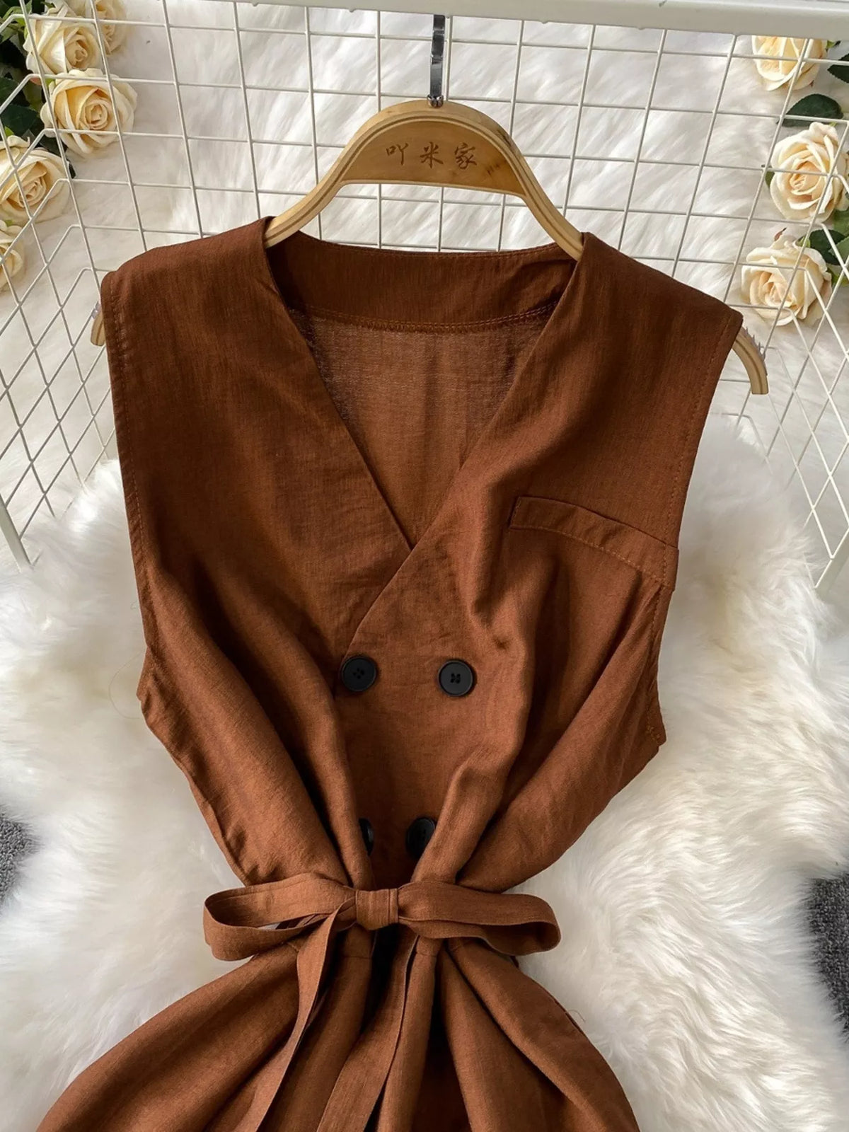 Belted Sleeveless Wide Leg Jumpsuit