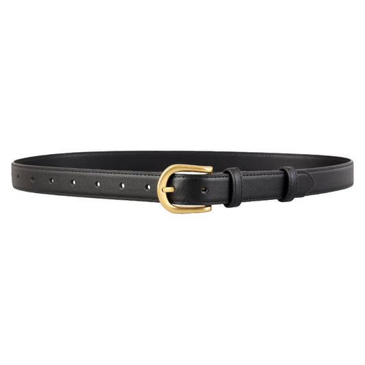 Ilussa Skinny Leather Belt with Golden Buckle — Everyday