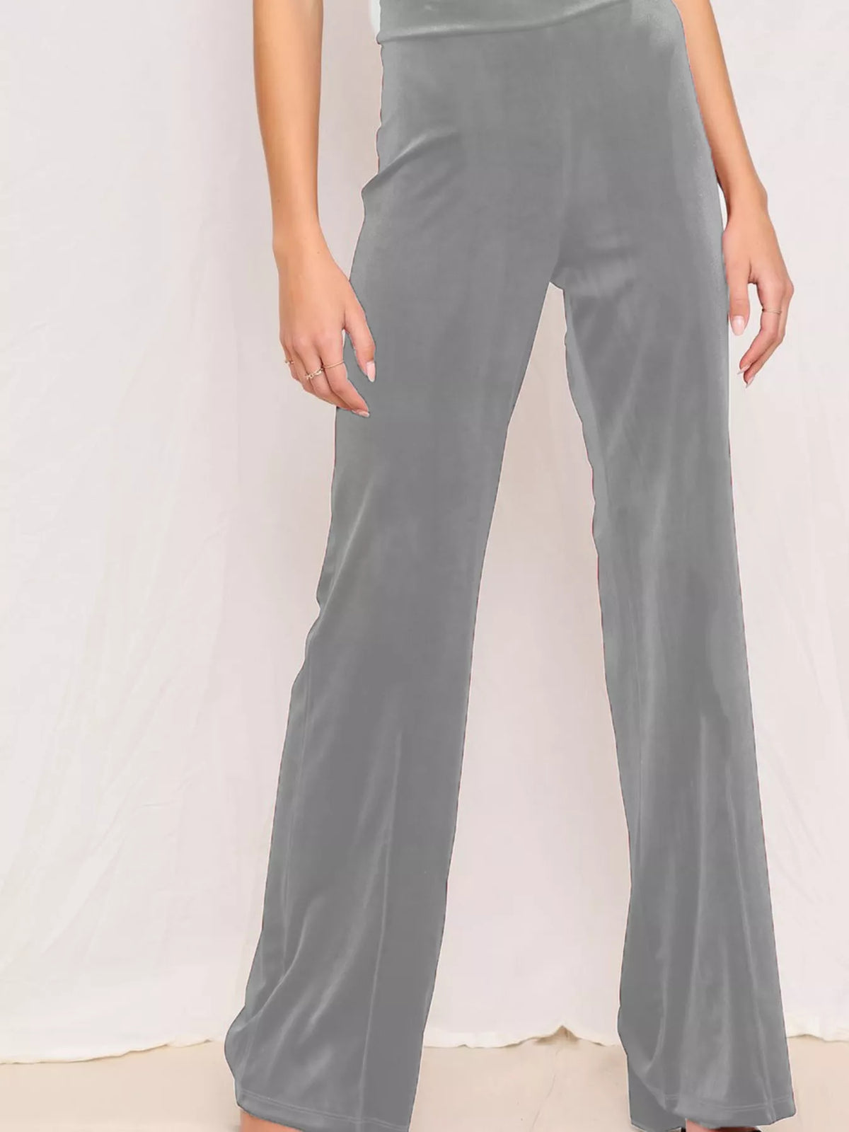 Velvet Wide-Leg Pants
