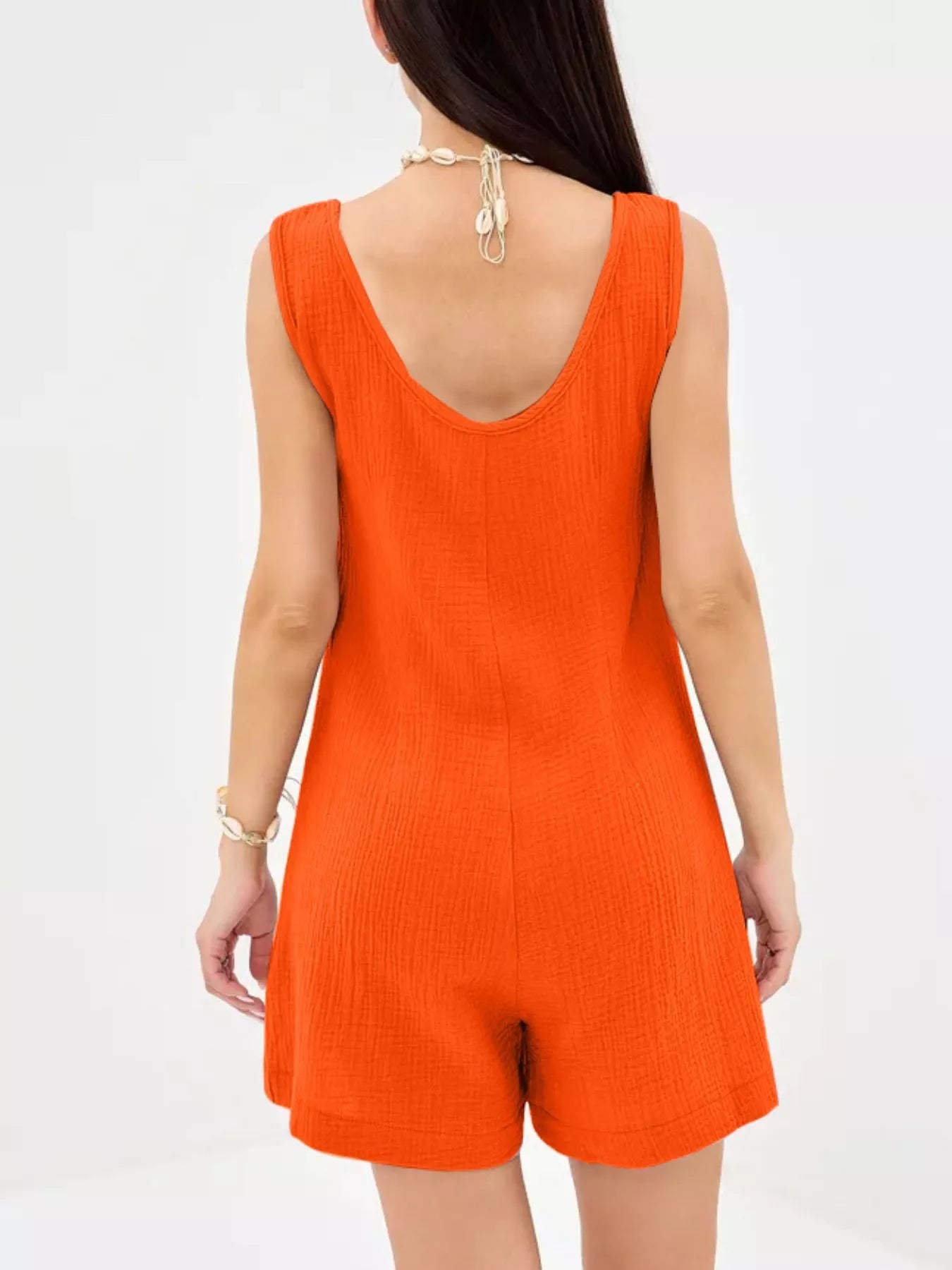 Button-Down Sleeveless Romper