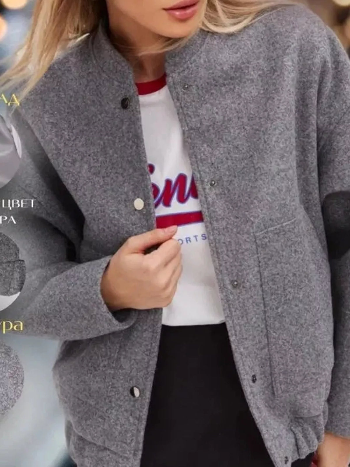 Snap-Button Bomber Jacket by Prisca