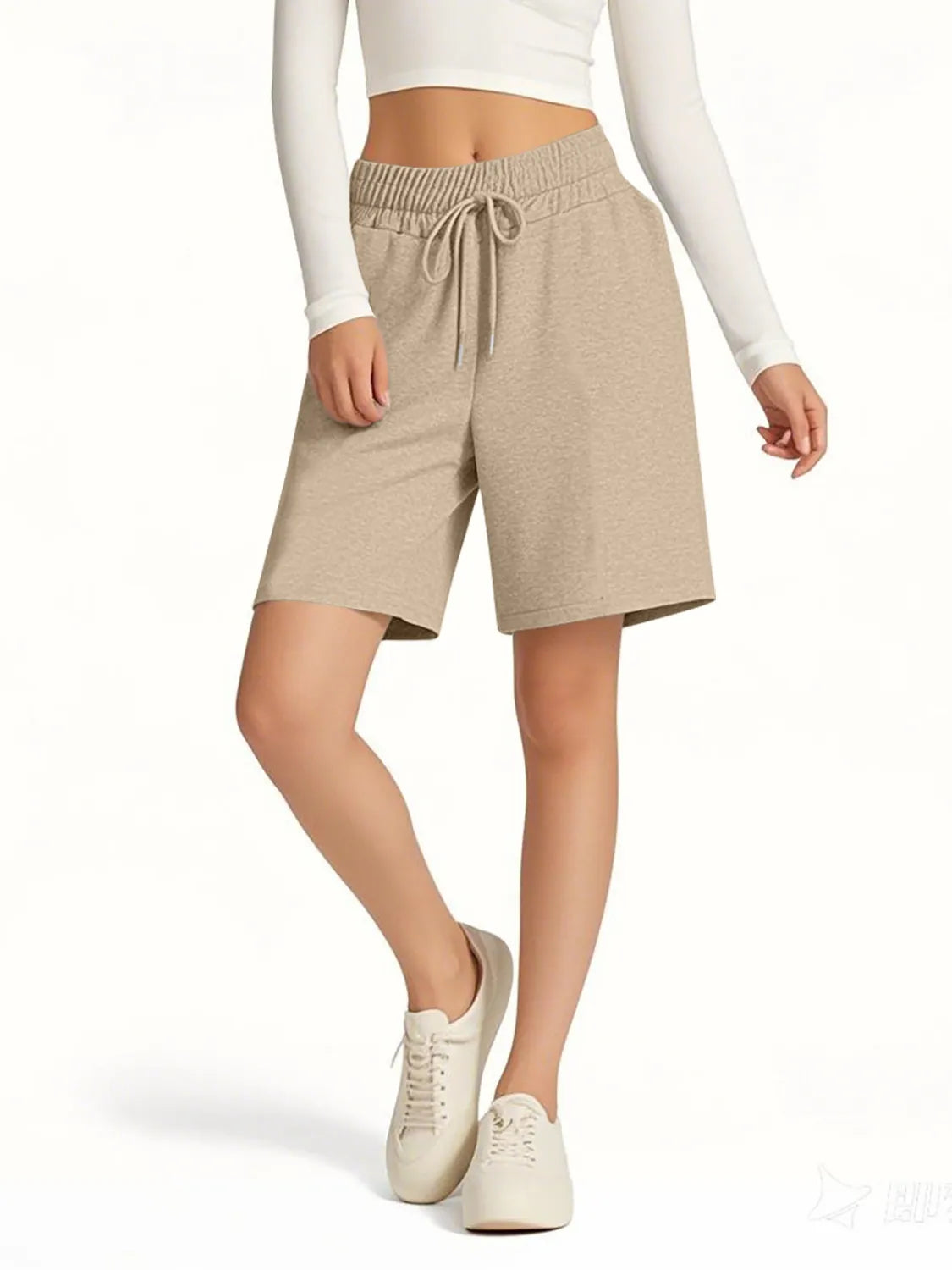 Rayon Drawstring Shorts with Pockets