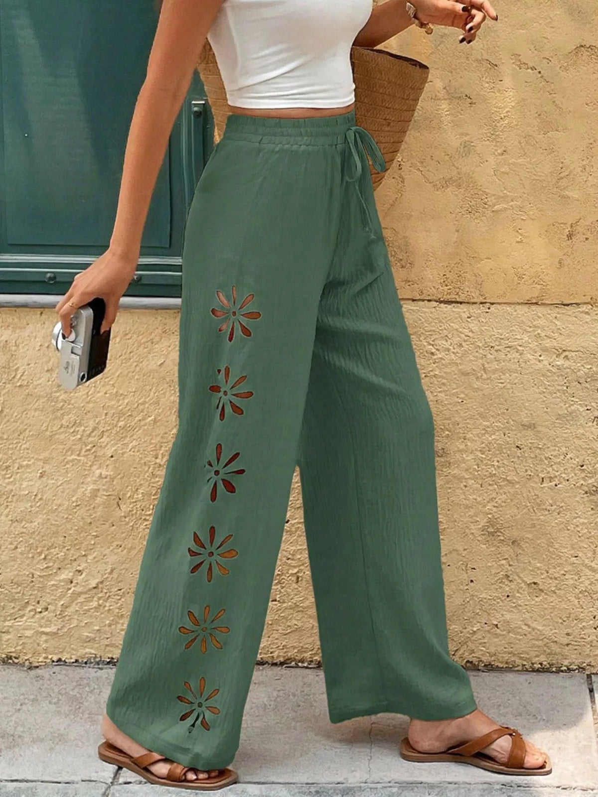 Cutout Wide Leg Pants