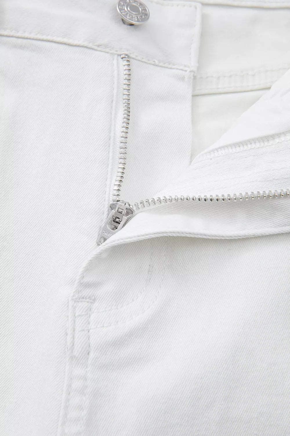 High-Waisted Straight Leg Jeans in White