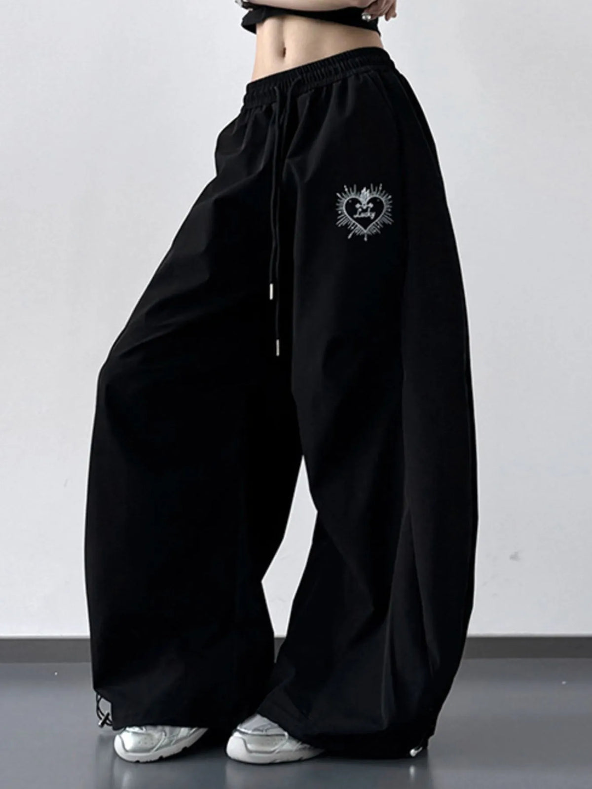 Oversized Drawstring Wide Leg Pants