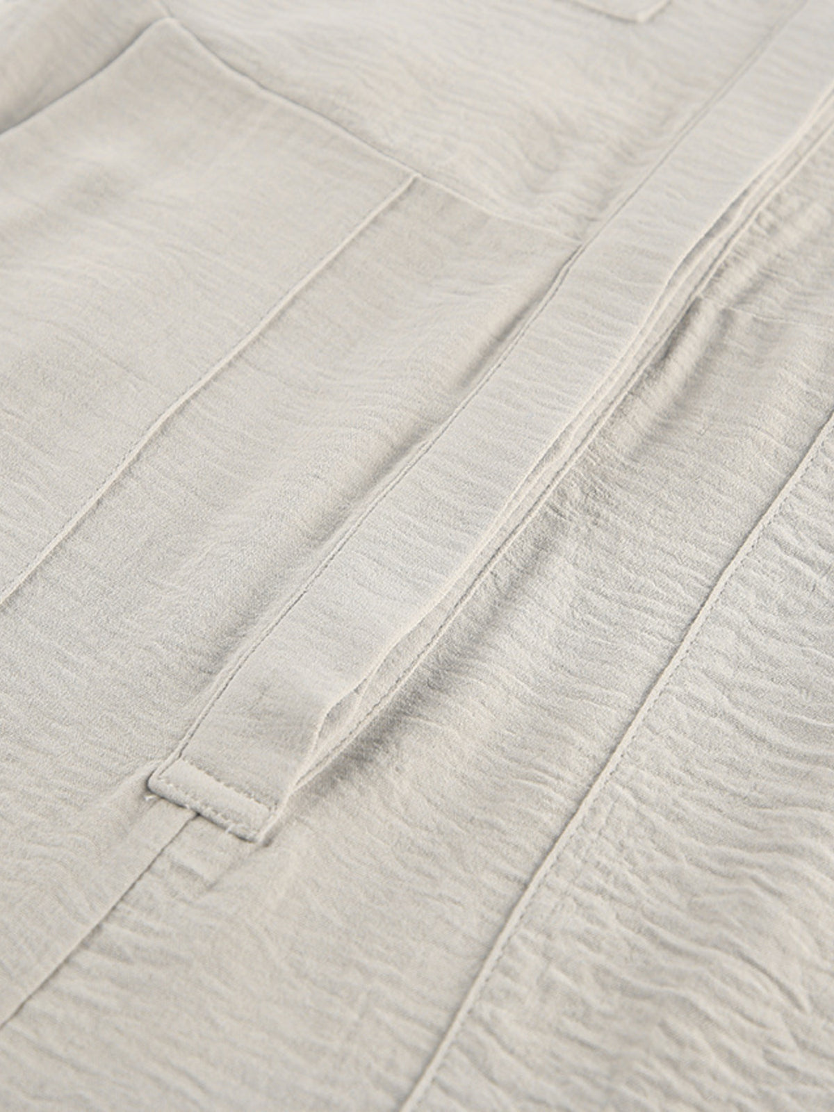 Chest Pocket Wide-Leg Jumpsuit in Beige